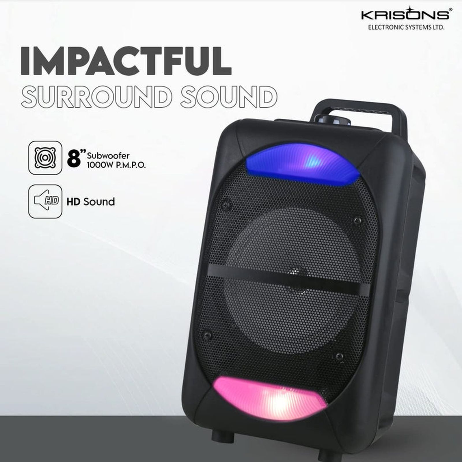 Krisons Beatz 30W Bluetooth Party Speaker with Mic (High Bass, 1.0 Channel, Black)_7