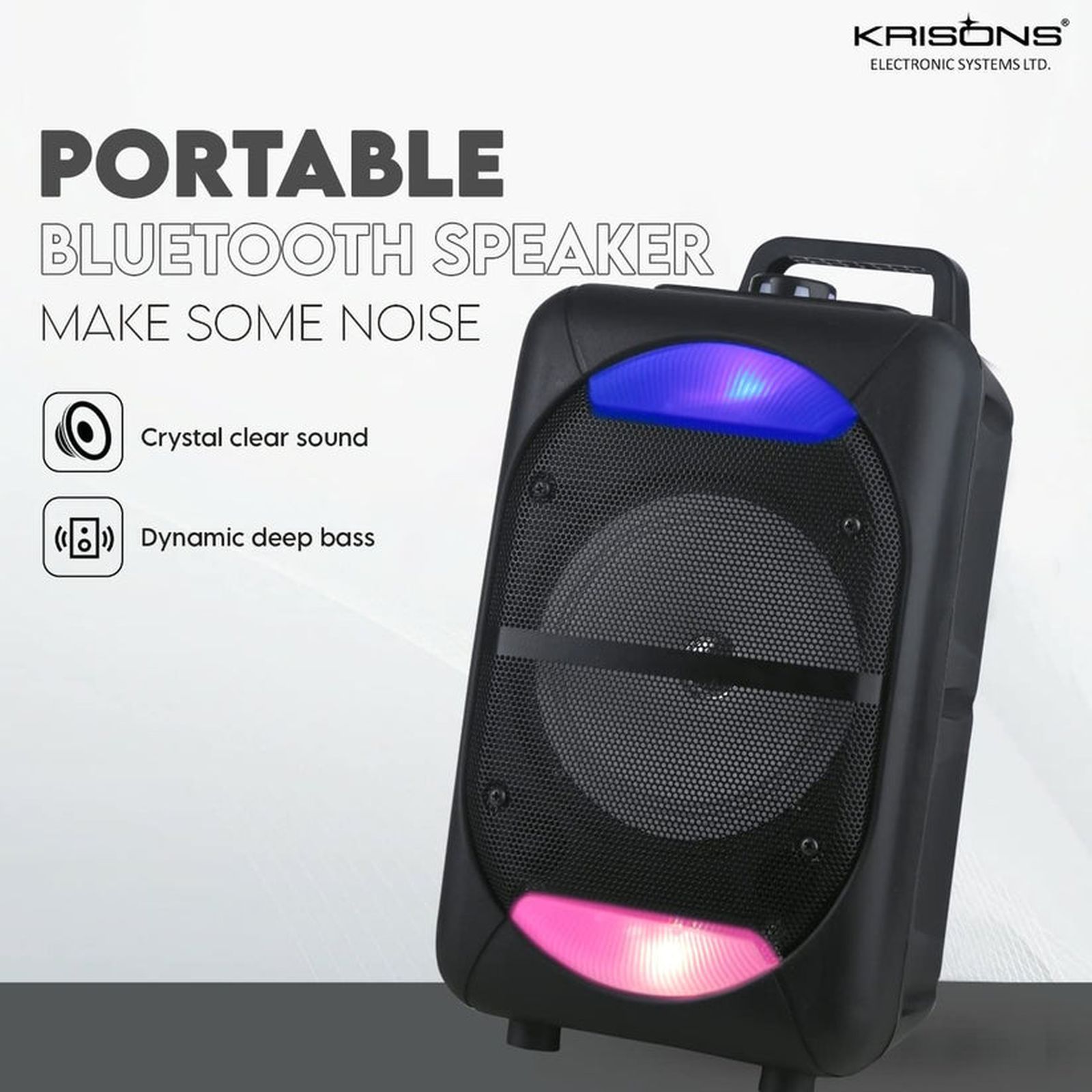 Krisons Beatz 30W Bluetooth Party Speaker with Mic (High Bass, 1.0 Channel, Black)_5