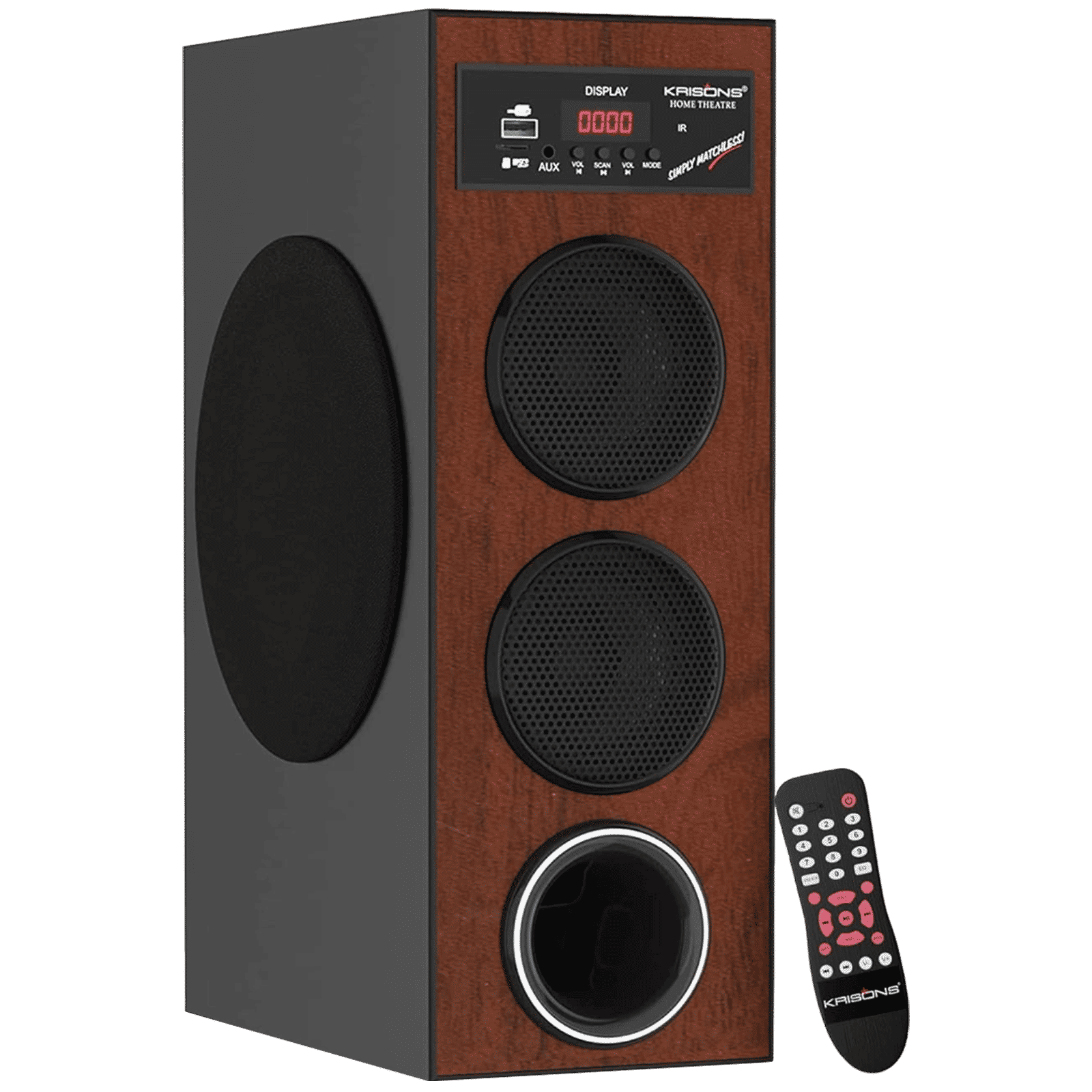 KRISONS Thunder 80W Multimedia Speaker (Bluetooth Connectivity, 2.1 Channel, Brown and Black)_1