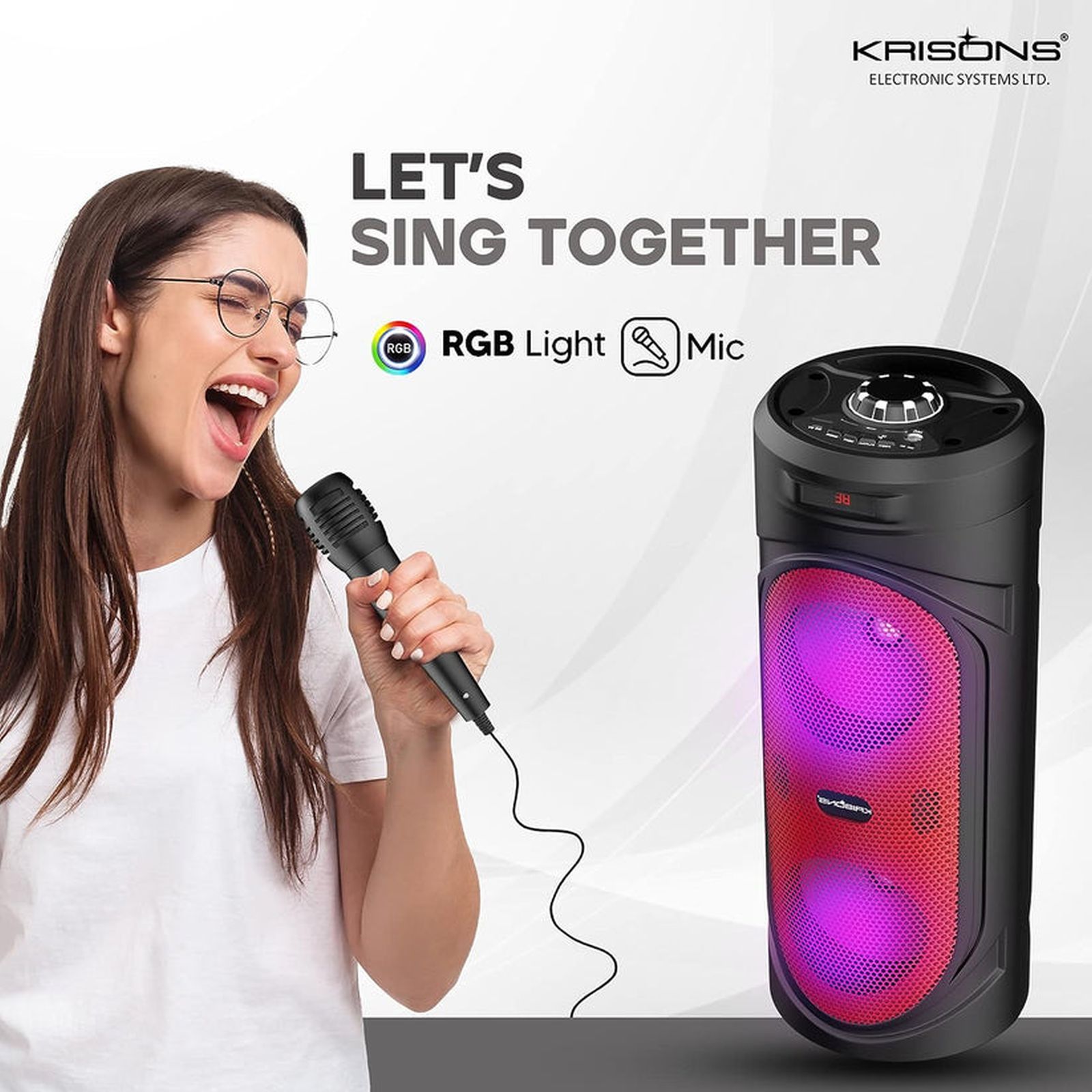 KRISONS Redstar 40W Bluetooth Party Speaker with Mic (Double 4 Woofer, 2.1 Channel, Black)_10