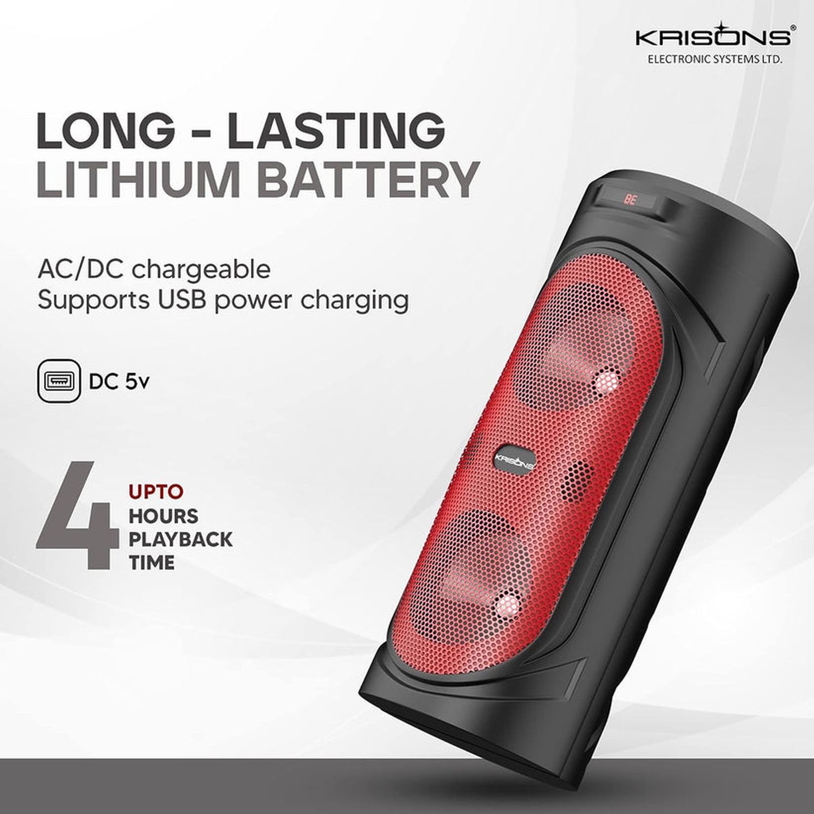 KRISONS Redstar 40W Bluetooth Party Speaker with Mic (Double 4 Woofer, 2.1 Channel, Black)_5