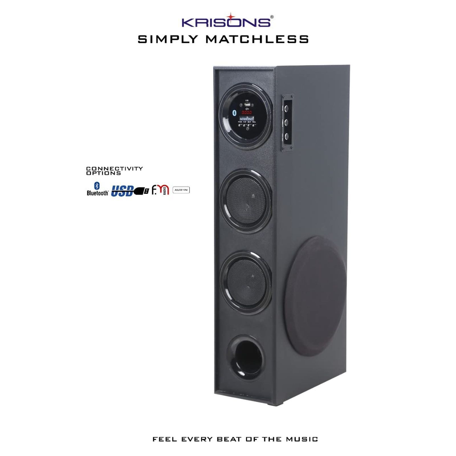 Krisons Sound Blaster 80W Bluetooth Party Speaker (Dynamic Sound, 2.1 Channel, Black)_5