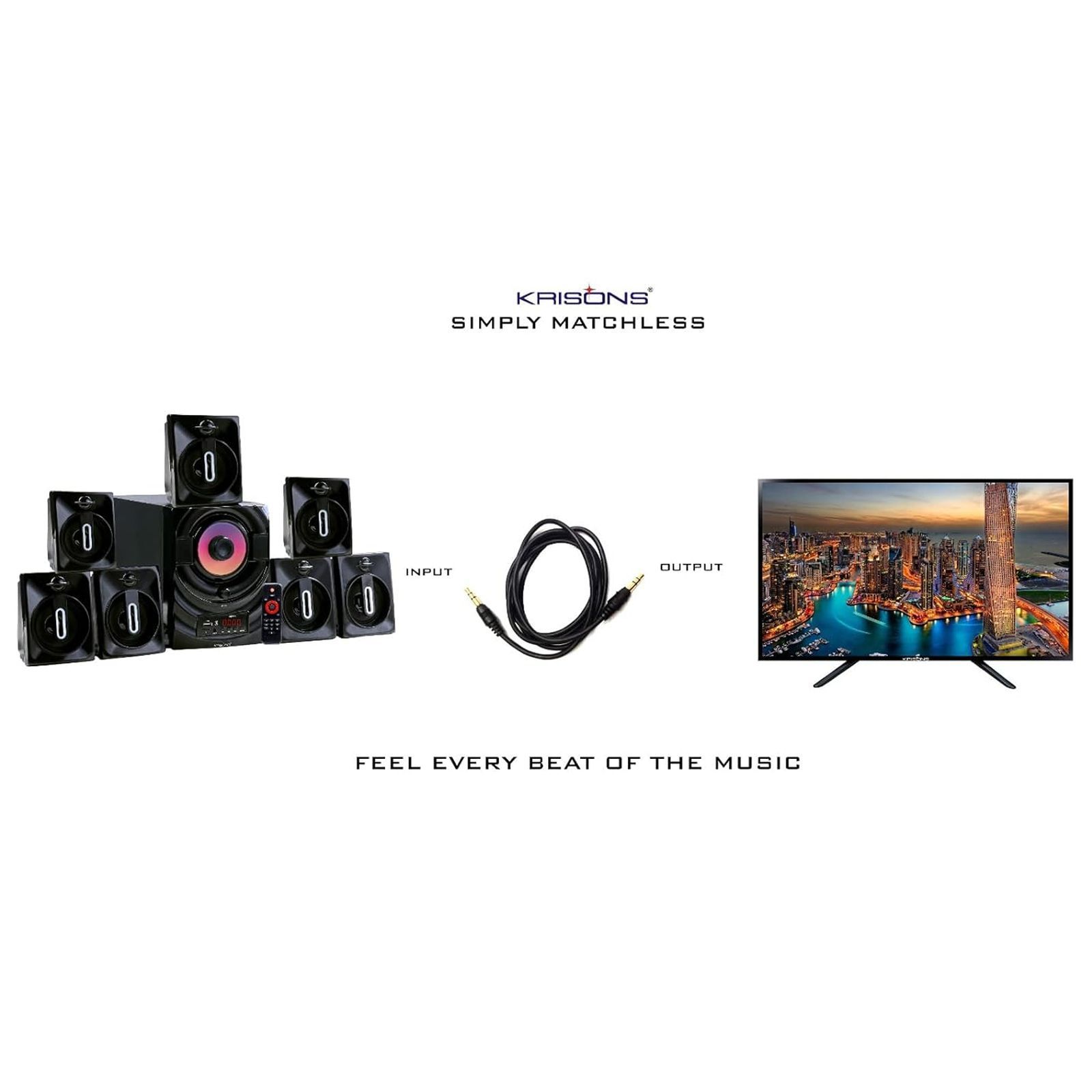 Krisons Boom 75W Bluetooth Home Theatre with Remote (7.1 Channel, Black) Krisons Boom 75W Bluetooth Home Theatre with Remote (7.1 Channel, Black)_8