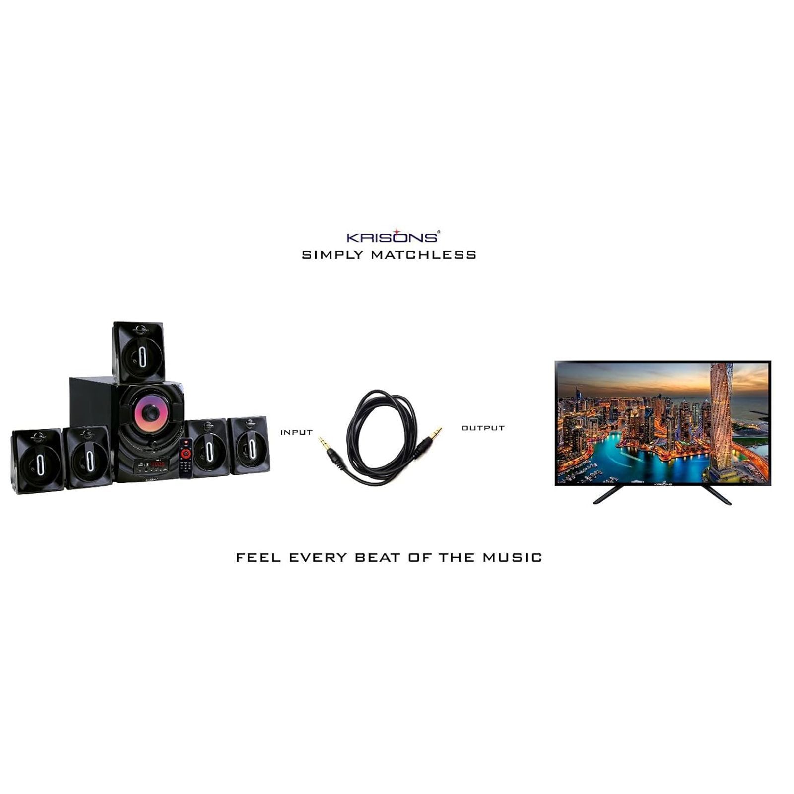 Krisons Crown 60W Bluetooth Home Theatre with Remote (5.1 Channel, Black) Krisons Crown 60W Bluetooth Home Theatre with Remote (5.1 Channel, Black)_7