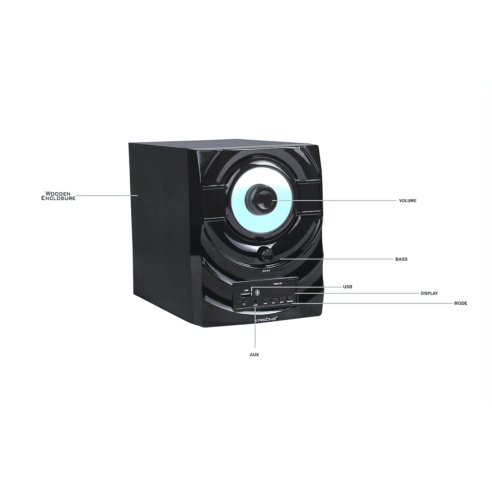Krisons Crown 60W Bluetooth Home Theatre with Remote (5.1 Channel, Black) Krisons Crown 60W Bluetooth Home Theatre with Remote (5.1 Channel, Black)_10