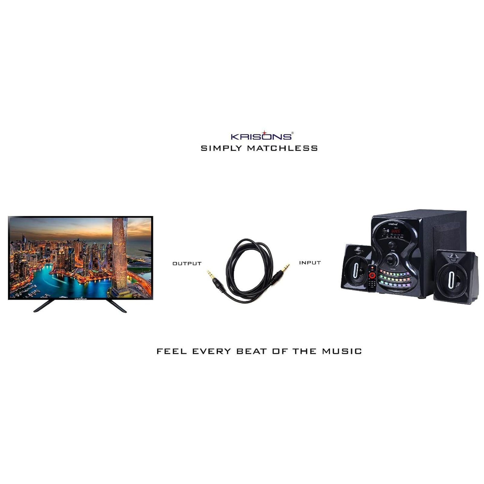 Krisons Rainbow 50W Bluetooth Home Theatre with Remote (Bass boost, 2.1 Channel, Black)_7