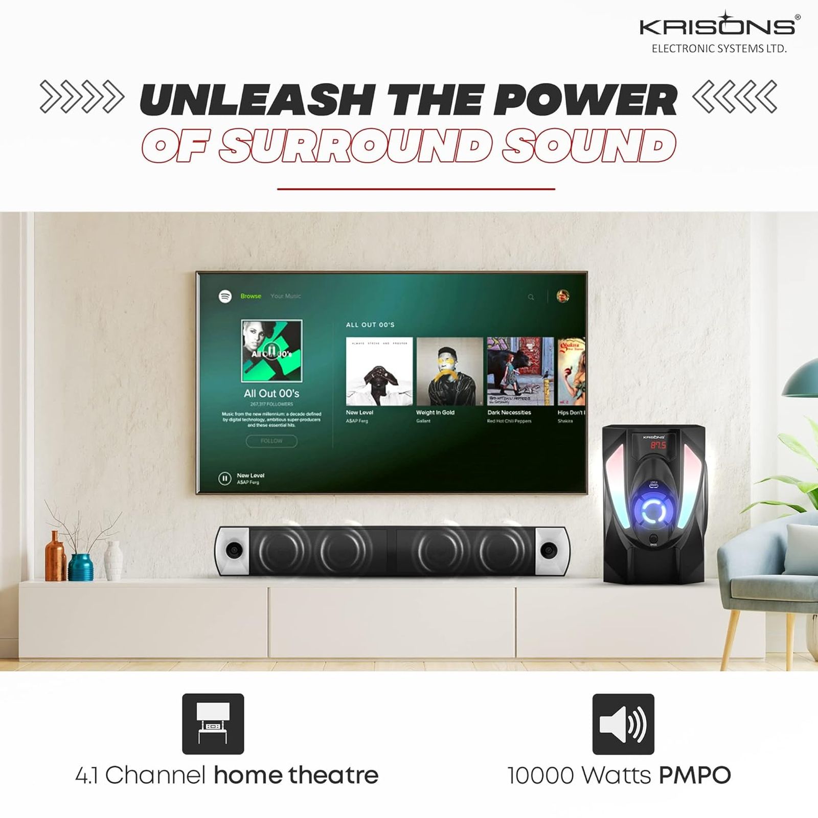 Krisons Superstar Bluetooth Home Theatre with Remote (Surround Sound, 4.1 Channel, Black) Krisons Superstar Bluetooth Home Theatre with Remote (Surround Sound, 4.1 Channel, Black)_9