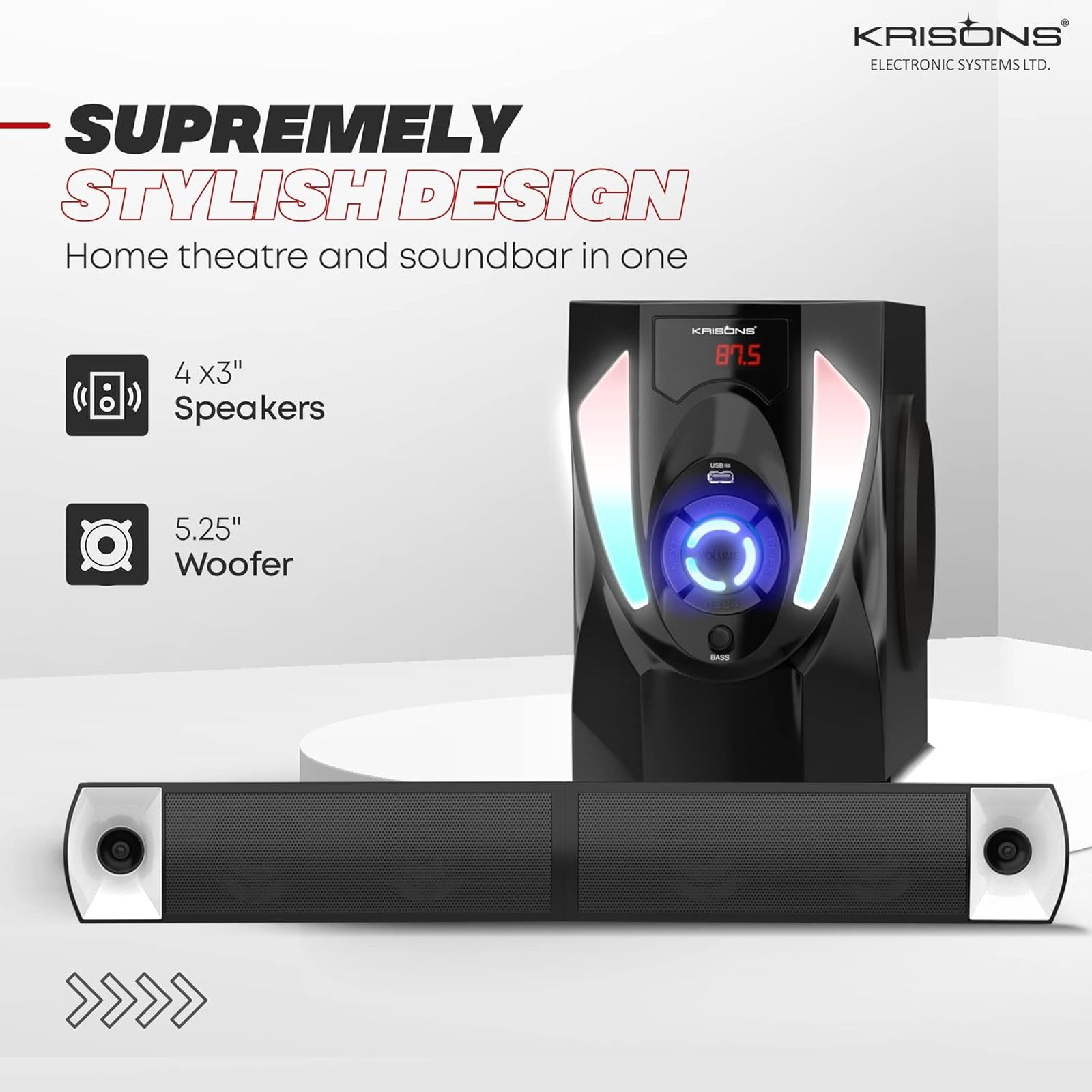 Krisons Superstar Bluetooth Home Theatre with Remote (Surround Sound, 4.1 Channel, Black) Krisons Superstar Bluetooth Home Theatre with Remote (Surround Sound, 4.1 Channel, Black)_5