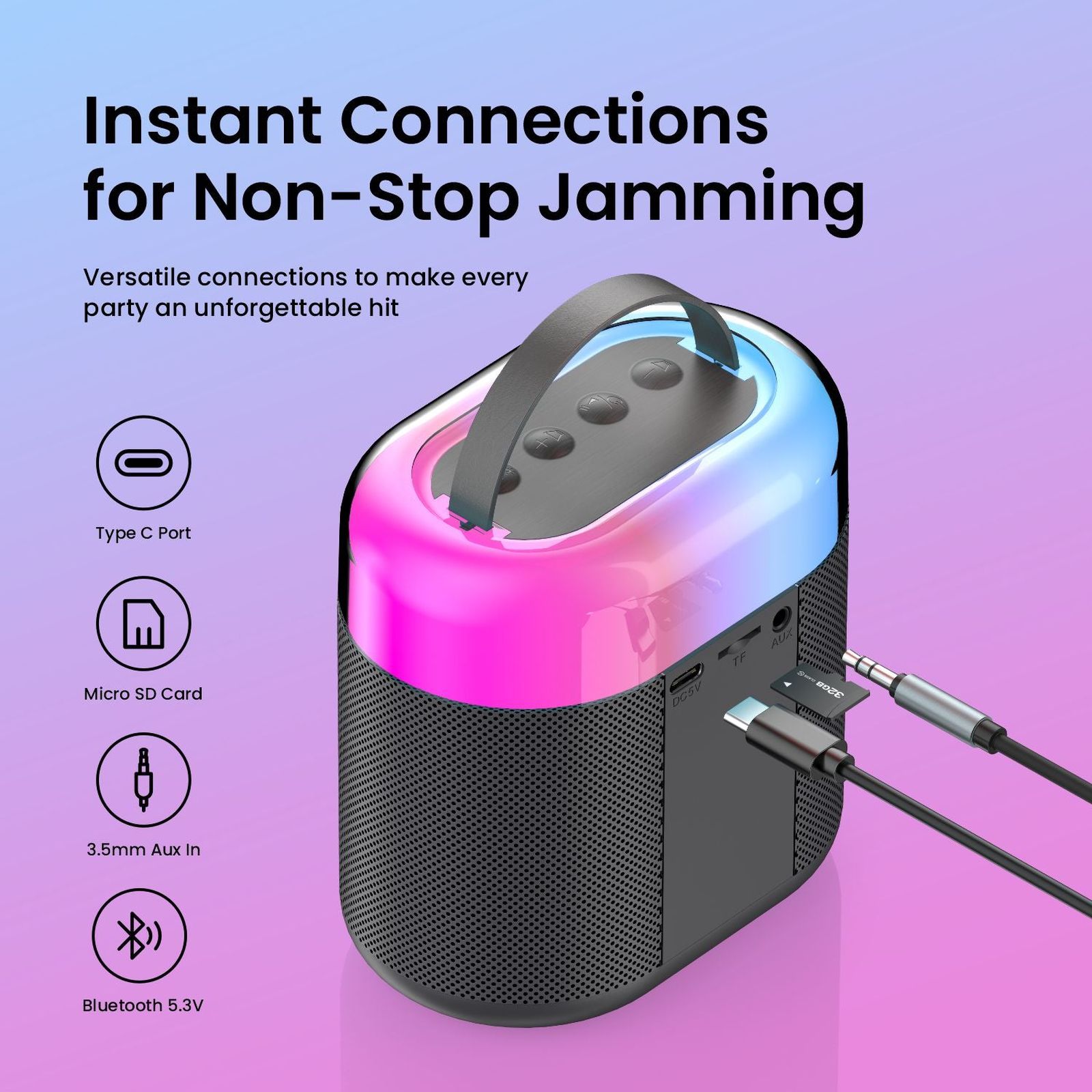 PORTRONICS Dash 3 16W Portable Bluetooth Speaker (5 Magic Voice Effects, Black) PORTRONICS Dash 3 16W Portable Bluetooth Speaker (5 Magic Voice Effects, Black)_11