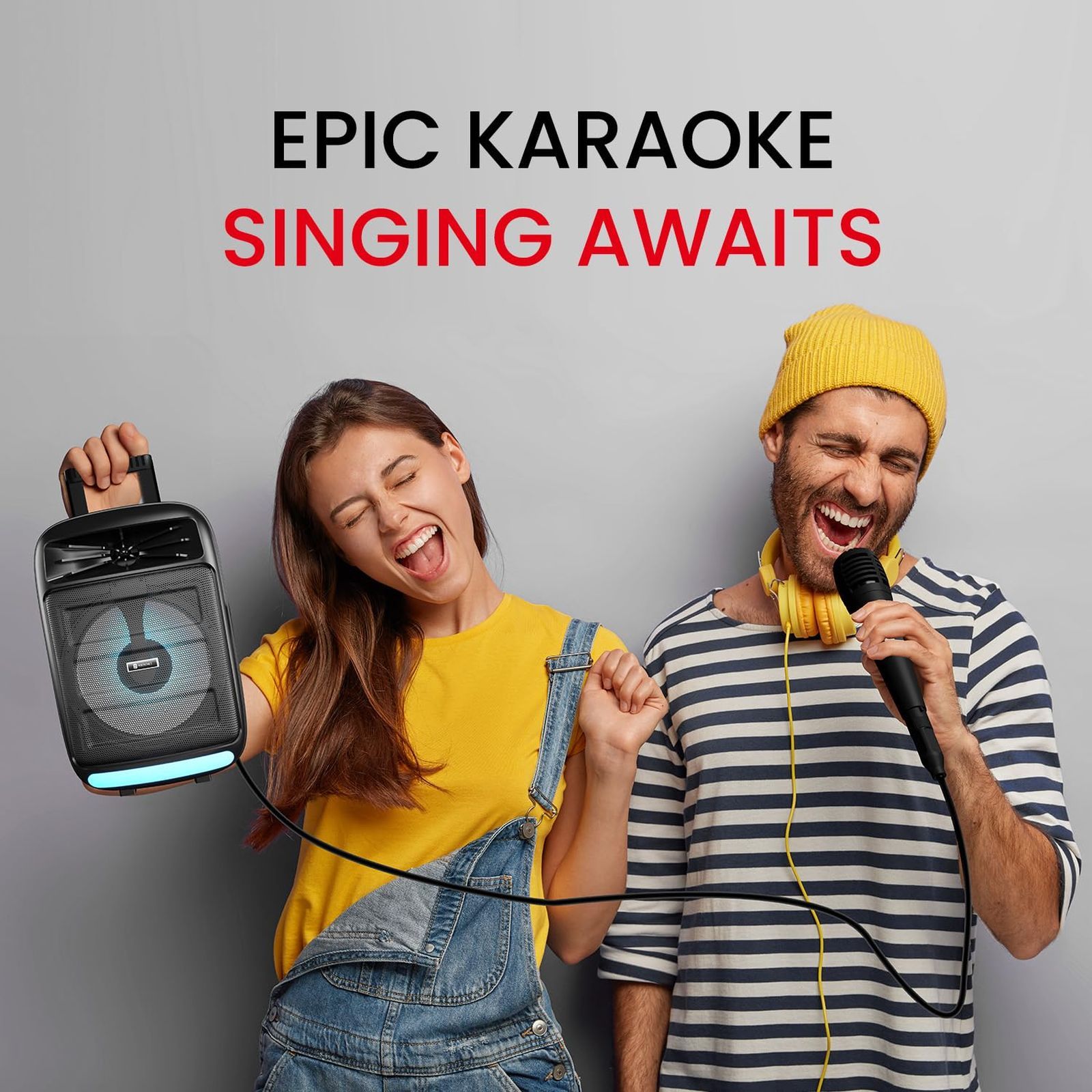 PORTRONICS Melomix 20W Portable Bluetooth Speaker (6 RGB Light Modes, Stereo Channel, Black) PORTRONICS Melomix 20W Portable Bluetooth Speaker (6 RGB Light Modes, Stereo Channel, Black)_8