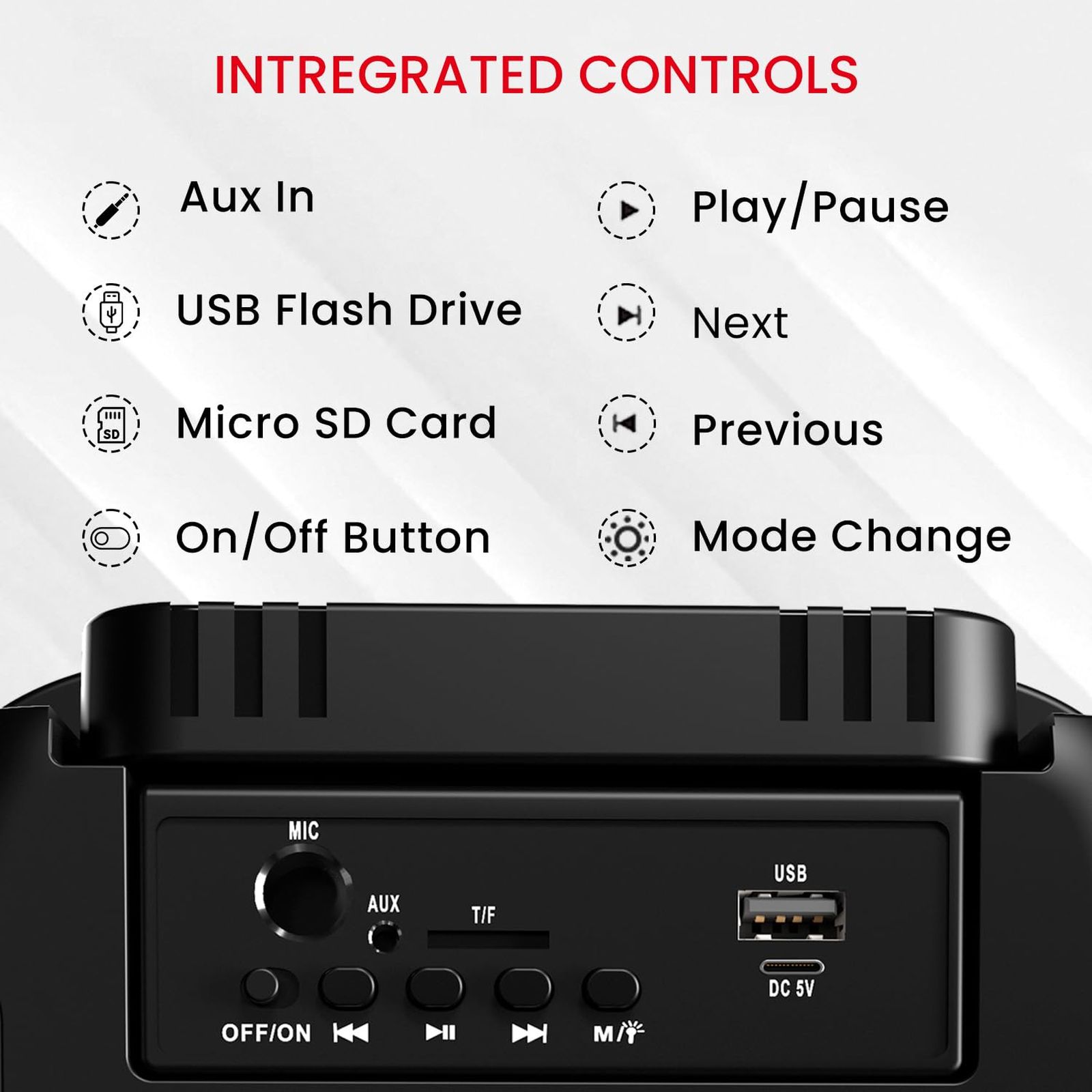 PORTRONICS Melomix 20W Portable Bluetooth Speaker (6 RGB Light Modes, Stereo Channel, Black) PORTRONICS Melomix 20W Portable Bluetooth Speaker (6 RGB Light Modes, Stereo Channel, Black)_3