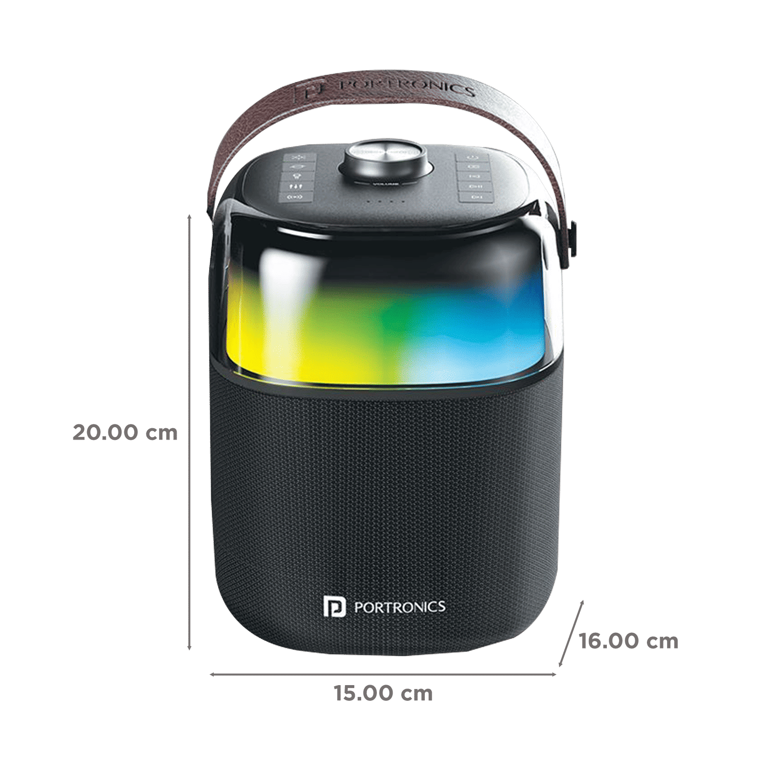 PORTRONICS Dash 4 50W Portable Bluetooth Speaker (IPX5 Water Resistant, 6 RGB Lighting Modes, Black)_2