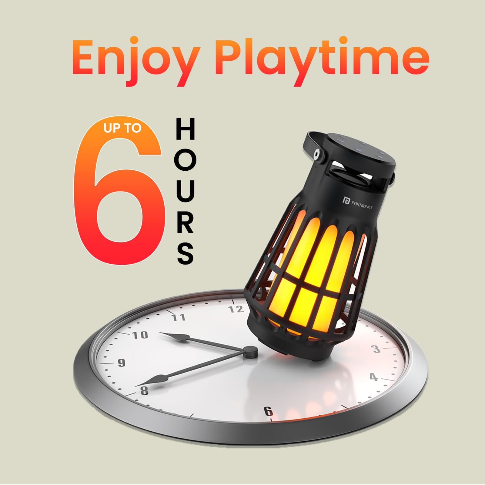 PORTRONICS Dash 6 15W Portable Bluetooth Speaker (IPX65 Water Resistant, LED Night Lamp, Black)_4