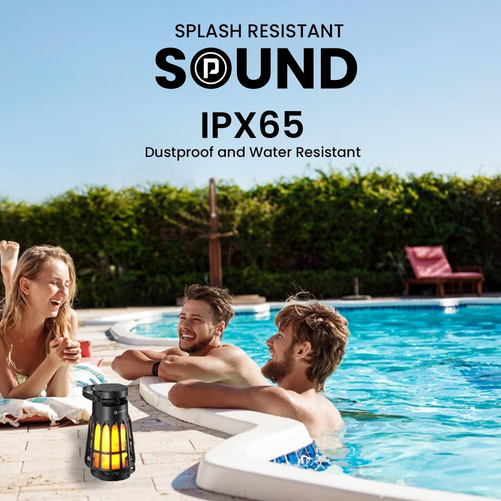 PORTRONICS Dash 6 15W Portable Bluetooth Speaker (IPX65 Water Resistant, LED Night Lamp, Black)_5