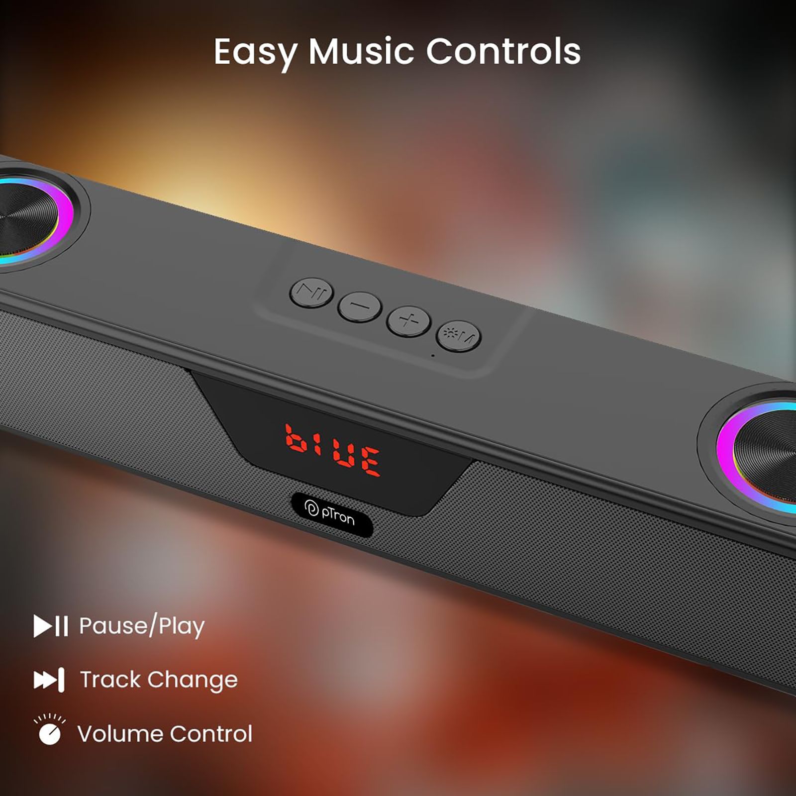 pTron Fusion Concert 24W Bluetooth Soundbar (Deep Bass, Black) pTron Fusion Concert 24W Bluetooth Soundbar (Deep Bass, Black)_9