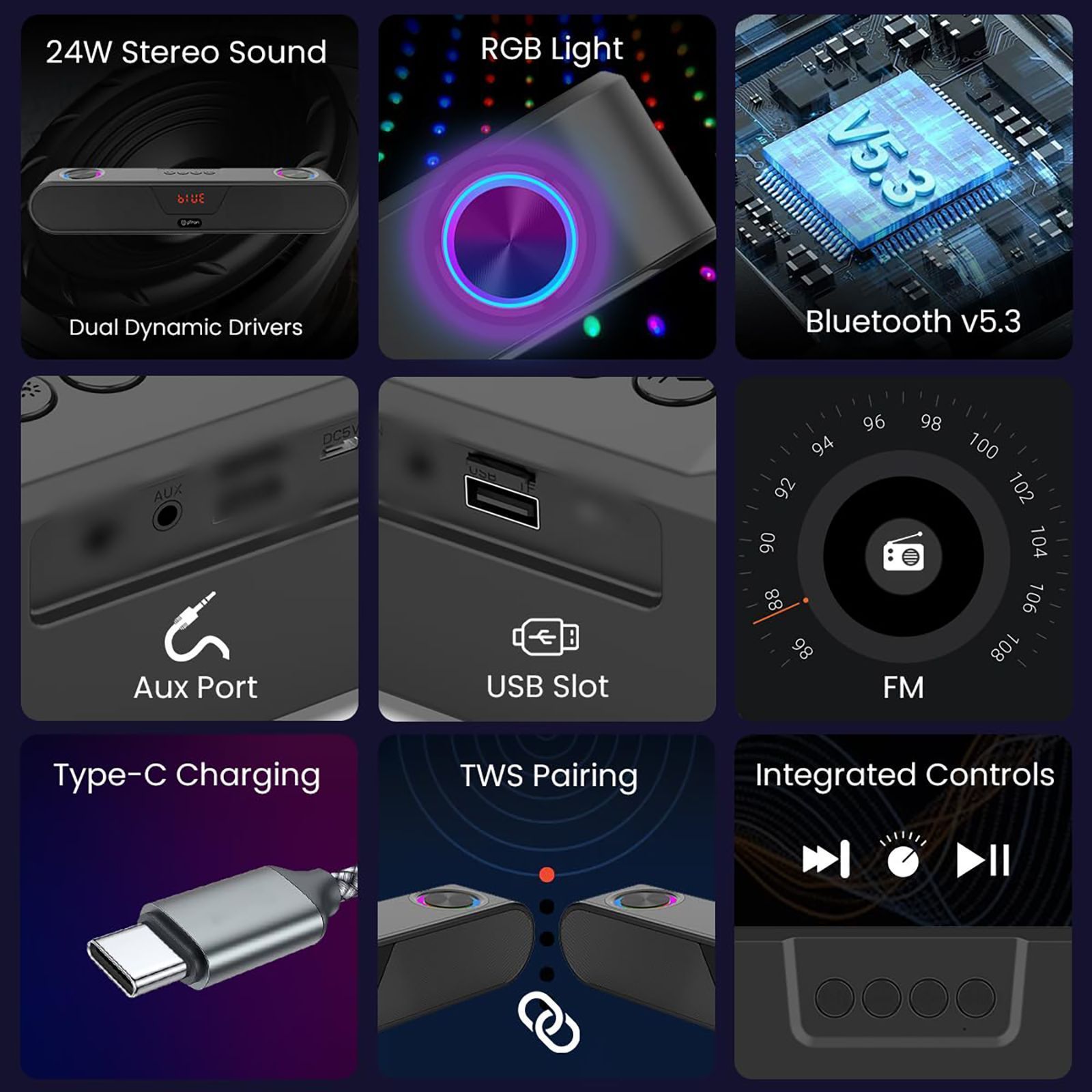 pTron Fusion Concert 24W Bluetooth Soundbar (Deep Bass, Black) pTron Fusion Concert 24W Bluetooth Soundbar (Deep Bass, Black)_5