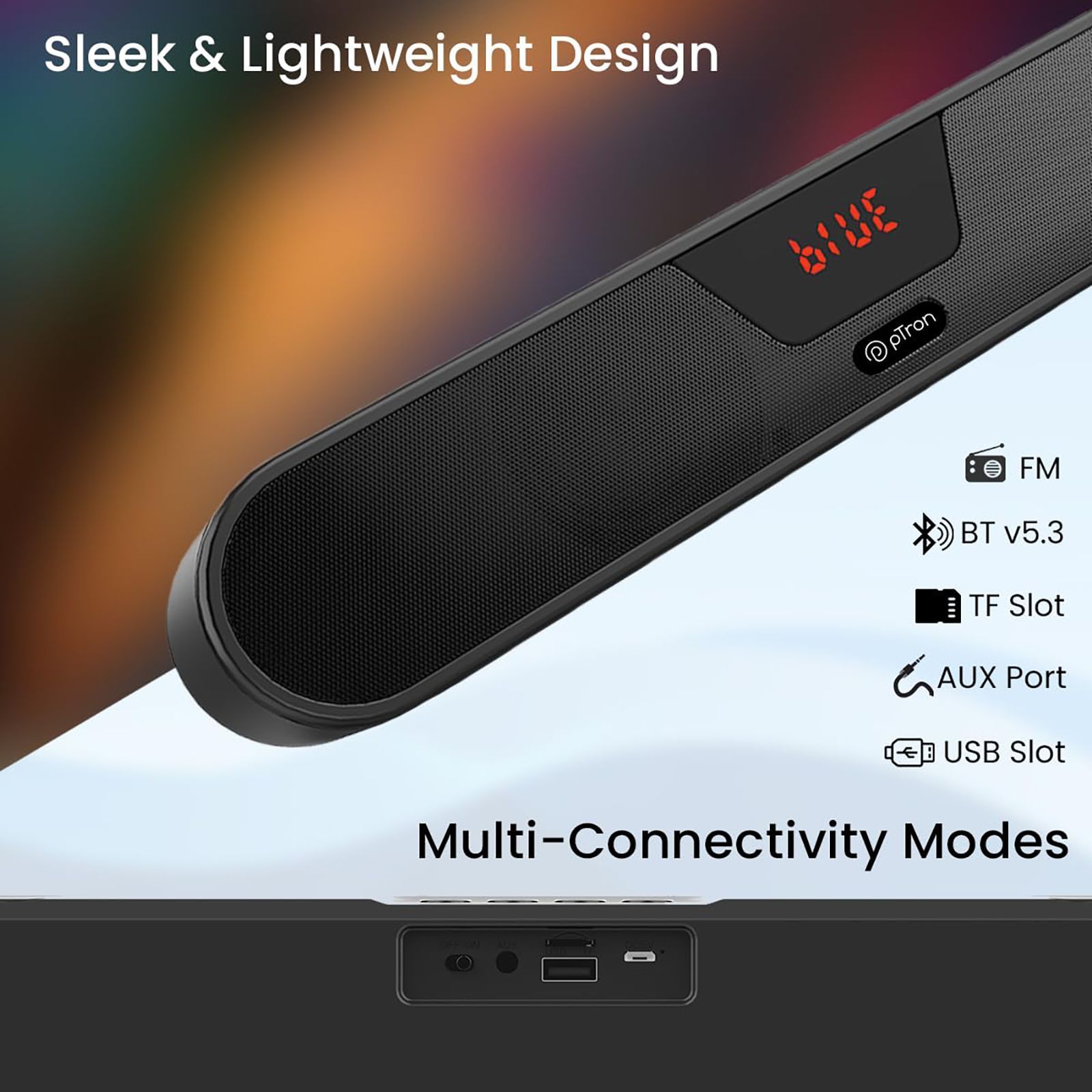 pTron Fusion Concert 24W Bluetooth Soundbar (Deep Bass, Black) pTron Fusion Concert 24W Bluetooth Soundbar (Deep Bass, Black)_6