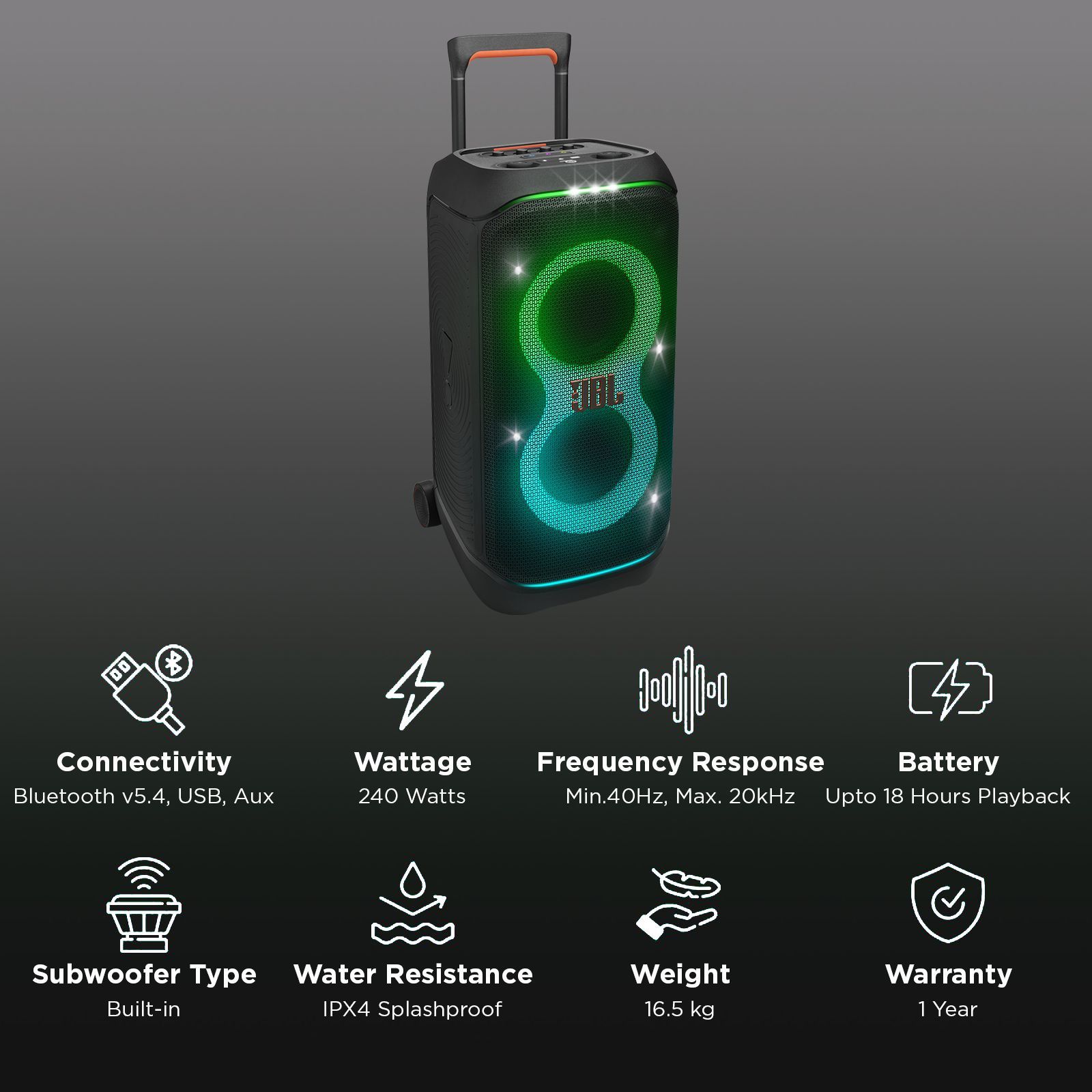 JBL PartyBox Stage 320 240W Bluetooth Party Speaker (AI Sound Boost, Black)_3