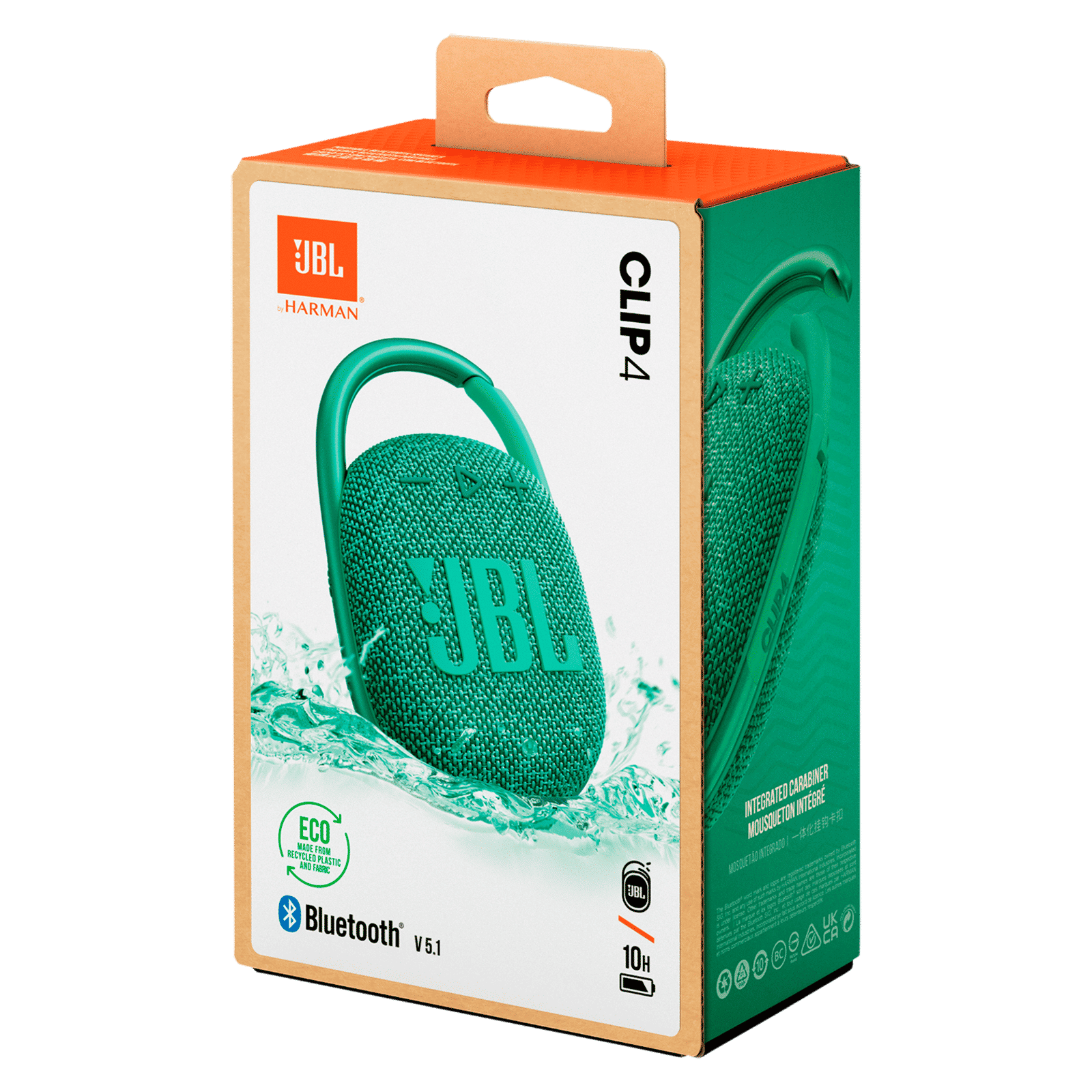 JBL Clip 4 Eco 5W Portable Bluetooth Speaker (IP67 Waterproof, 10 Hours Playtime, Green)_9