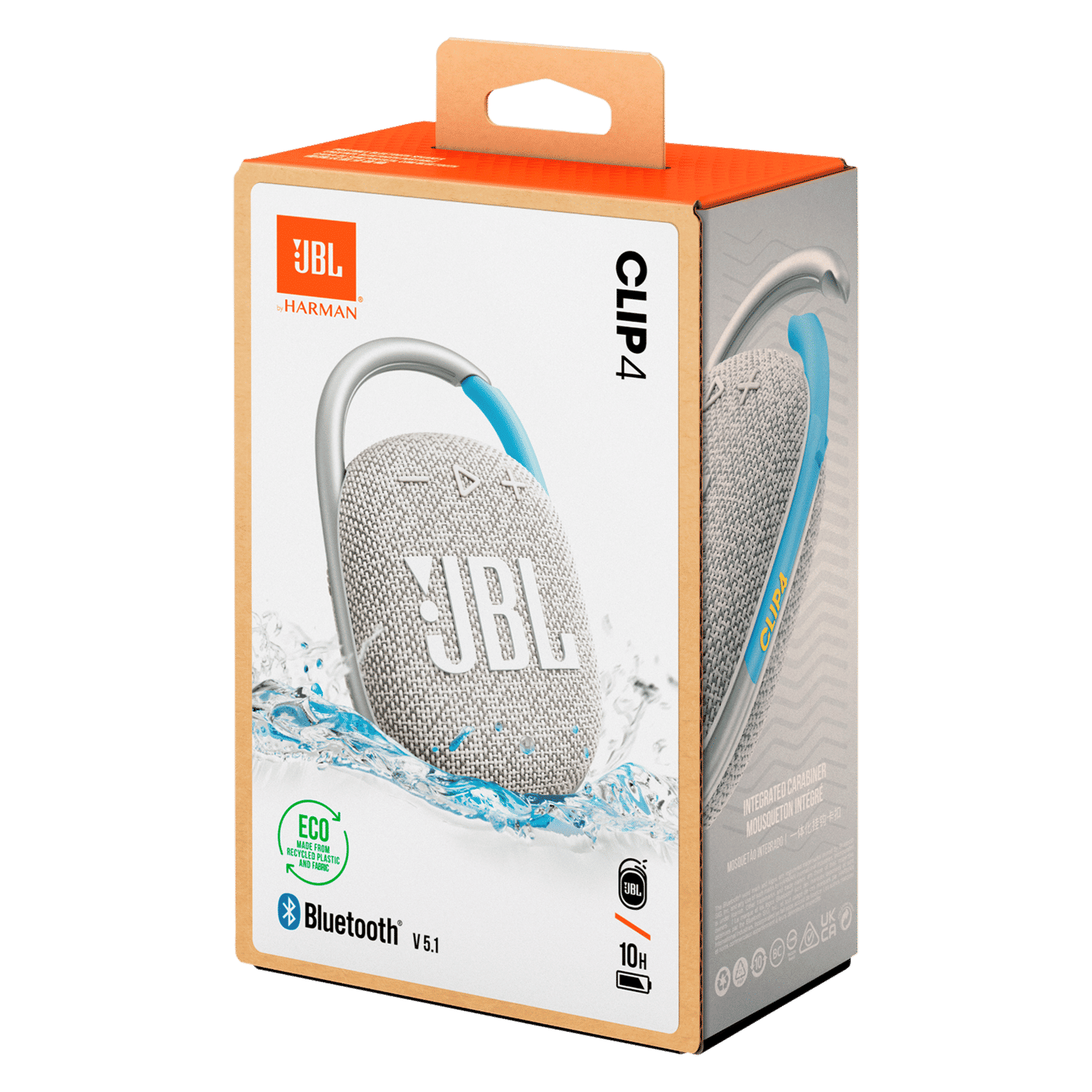 JBL Clip 4 Eco 5W Portable Bluetooth Speaker (IP67 Waterproof and Dustproof, 10 Hours Playtime, White)_8
