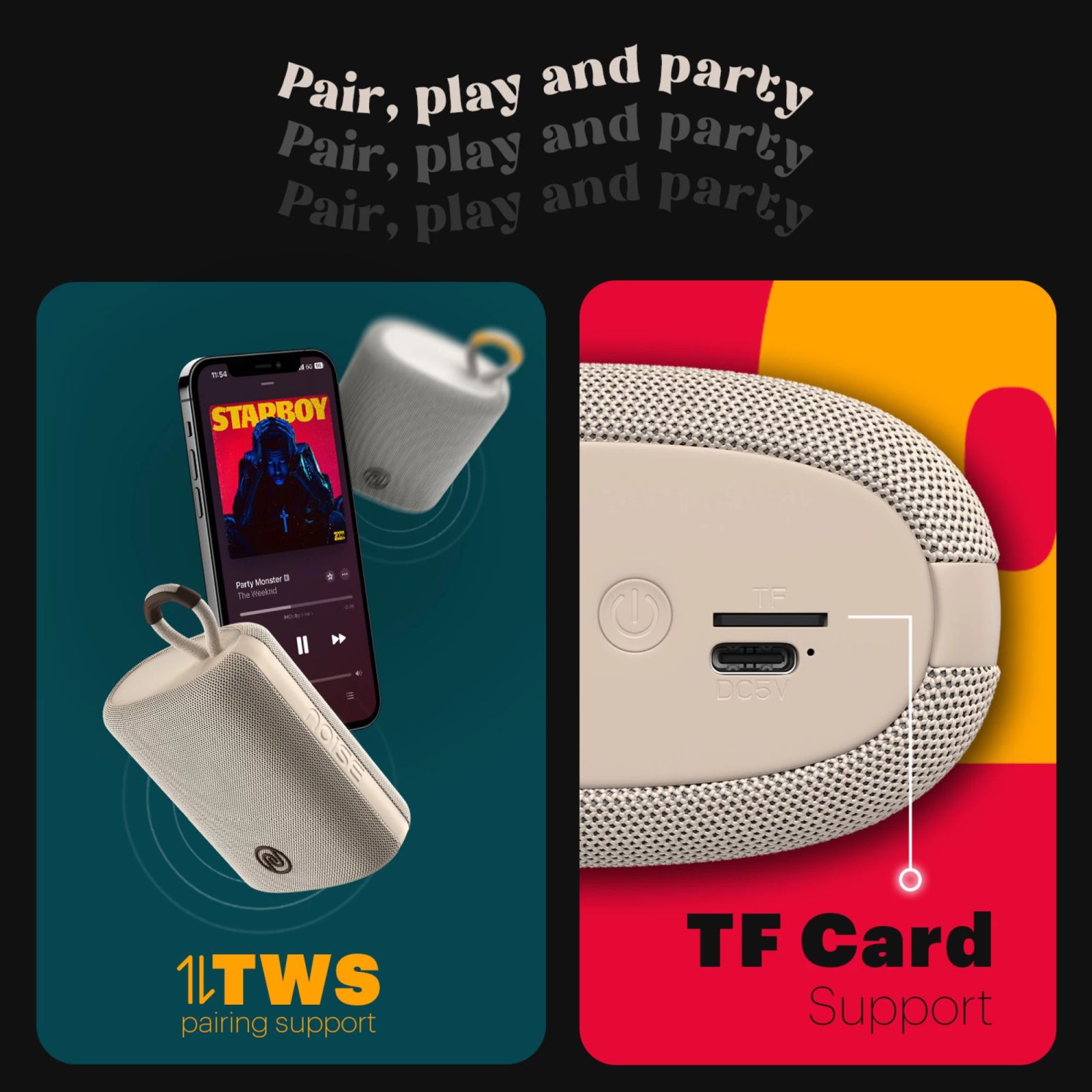 noise VIBE 2 5W Portable Bluetooth Speaker (IPX7 Water Resistant, TWS Pairing, Stereo Channel, Safari Beige) noise VIBE 2 5W Portable Bluetooth Speaker (IPX7 Water Resistant, TWS Pairing, Stereo Channel, Safari Beige)_12