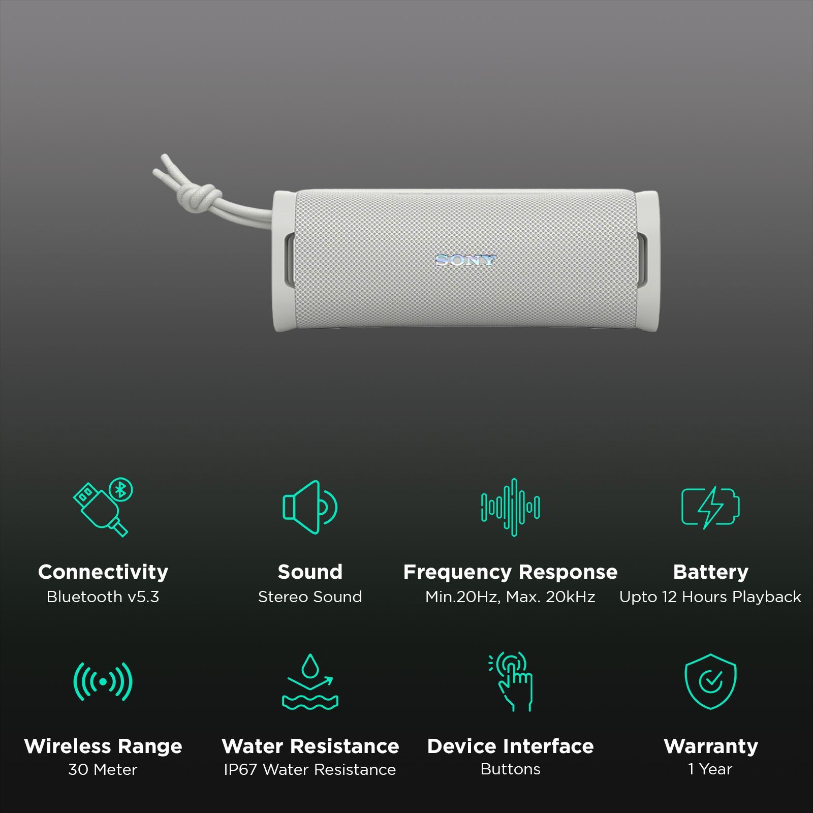 SONY ULT Field 1 Portable Bluetooth Speaker (IP67 Waterproof, Massive Bass, Off White)_2