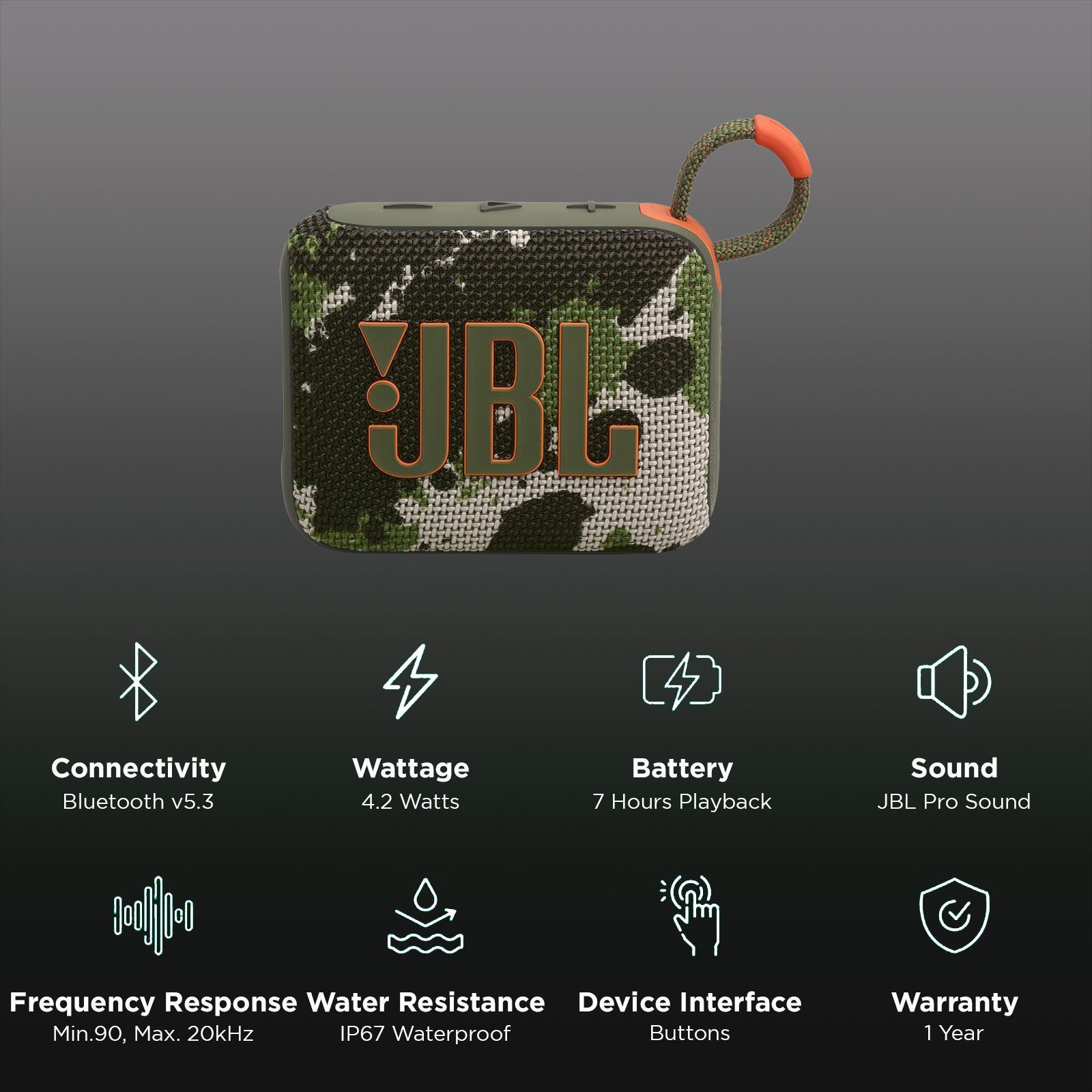 JBL Go 4 4.2W Portable Bluetooth Speaker (IP67 Water and Dust Proof, JBL Pro Sound with Punchy Bass, Squad)_2