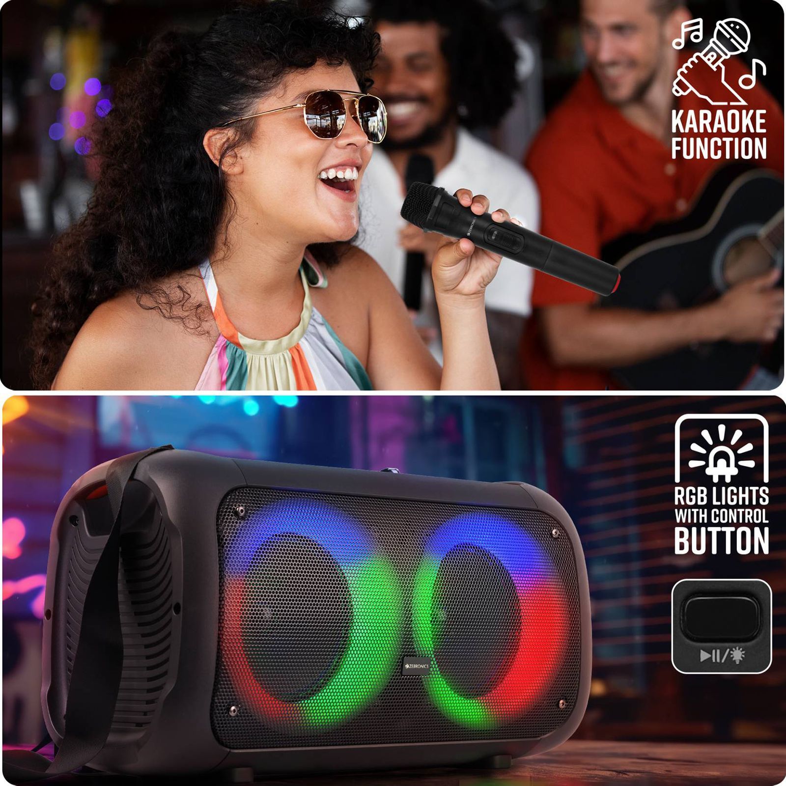 ZEBRONICS Zeb-Thump 400 40W Bluetooth Party Speaker with Mic (10 Hours Playtime, Mono Channel, Black)_7