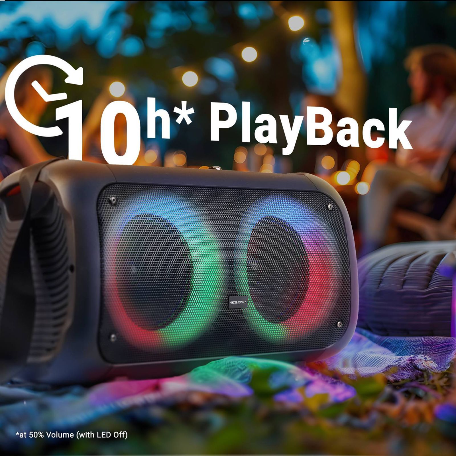 ZEBRONICS Zeb-Thump 400 40W Bluetooth Party Speaker with Mic (10 Hours Playtime, Mono Channel, Black)_10