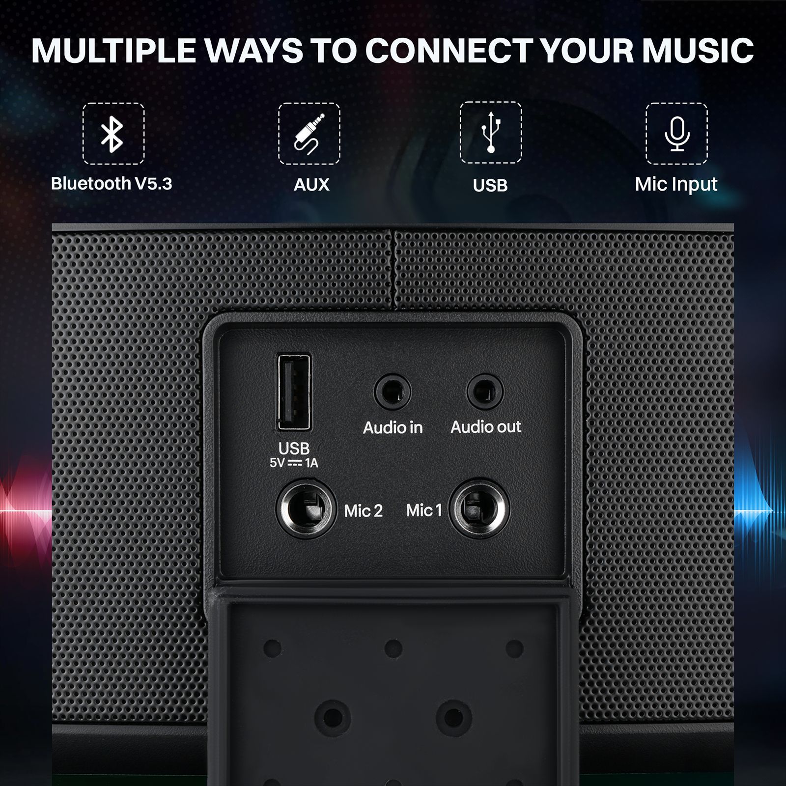 Croma 100W Bluetooth Party Speaker (RGB Party Lights, Black)_17