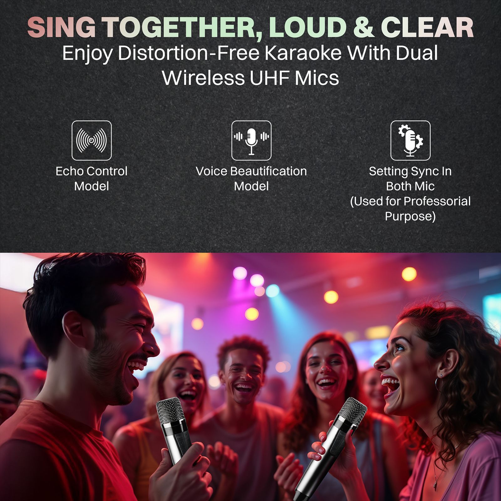 Croma 100W RMS Bluetooth Speaker (Echo Adjustment, 3 LED Modes, 2.0 Channel, Black)_5