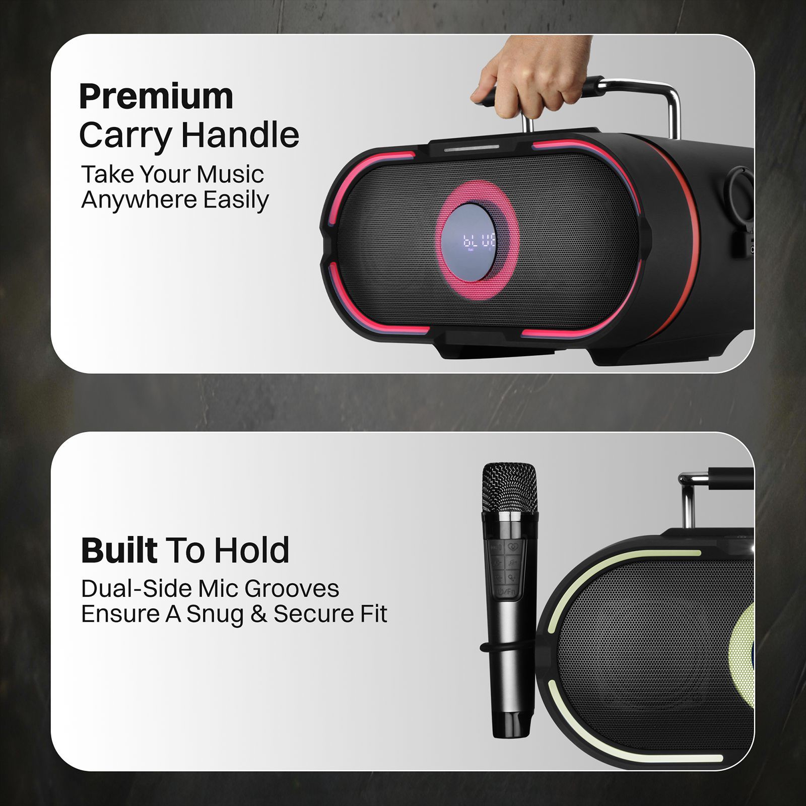 Croma 100W RMS Bluetooth Speaker (Echo Adjustment, 3 LED Modes, 2.0 Channel, Black)_9