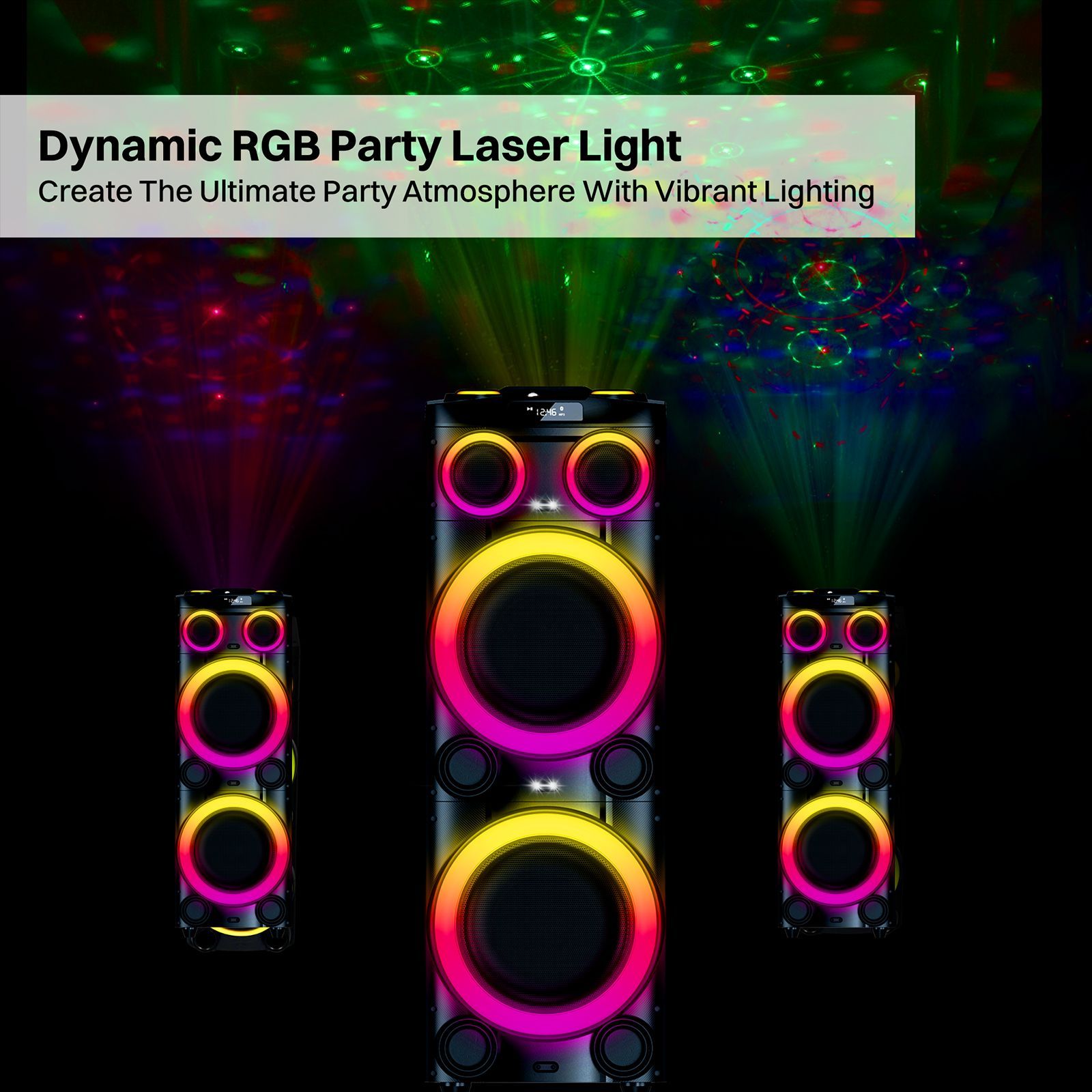 Croma Explode 2.0 1400W Bluetooth Party Speaker with Mic (RGB Party Laser Light, Stereo Channel, Black) Croma Explode 2.0 1400W Bluetooth Party Speaker with Mic (RGB Party Laser Light, Stereo Channel, Black)_17