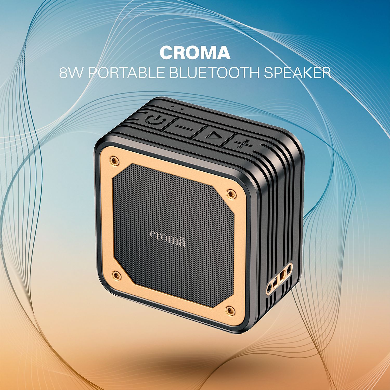 Croma 8W Portable Bluetooth Speaker (IPX5 Water Resistant, Built in Mic, Mono Channel, Black)_4