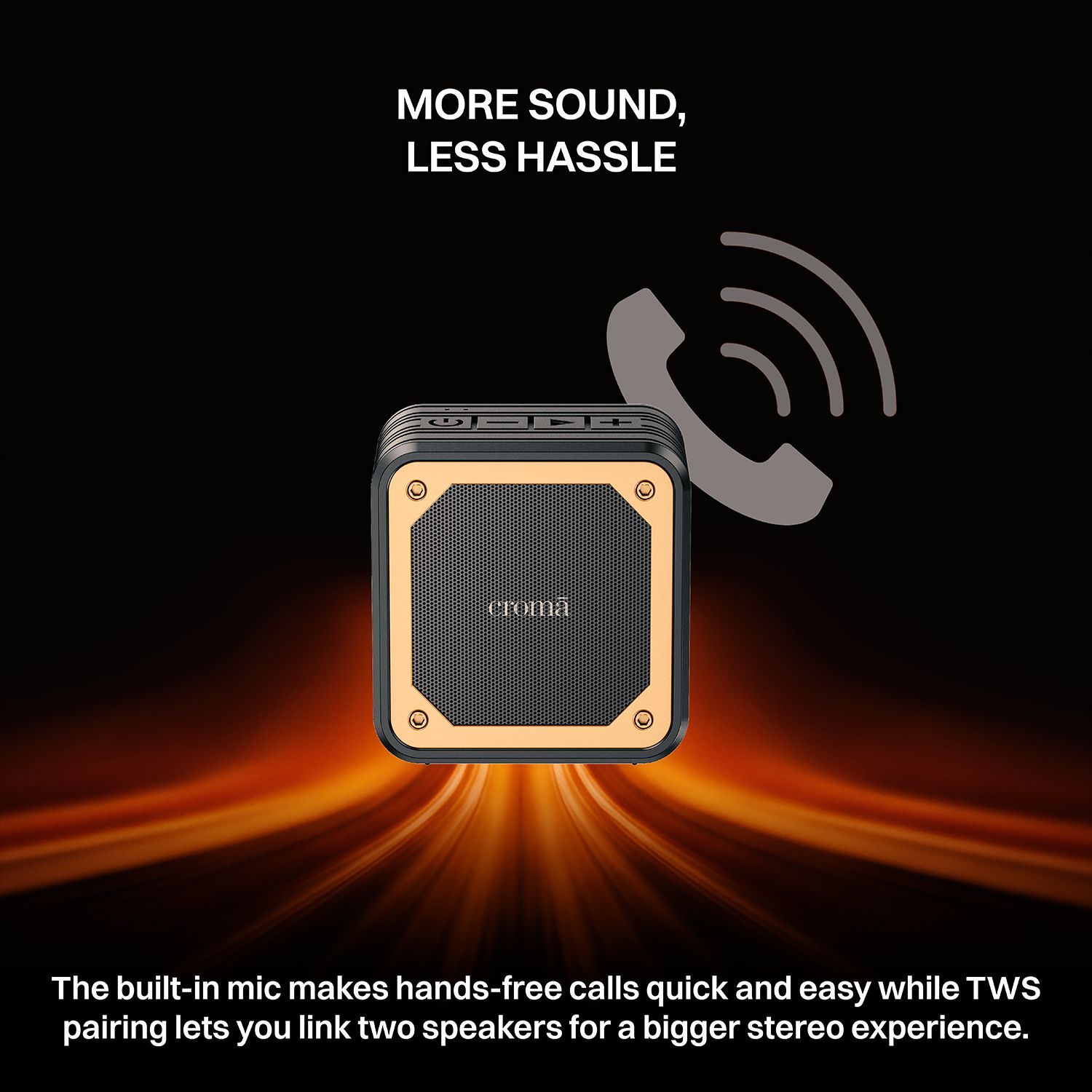 Croma 8W Portable Bluetooth Speaker (IPX5 Water Resistant, Built in Mic, Mono Channel, Black)_8