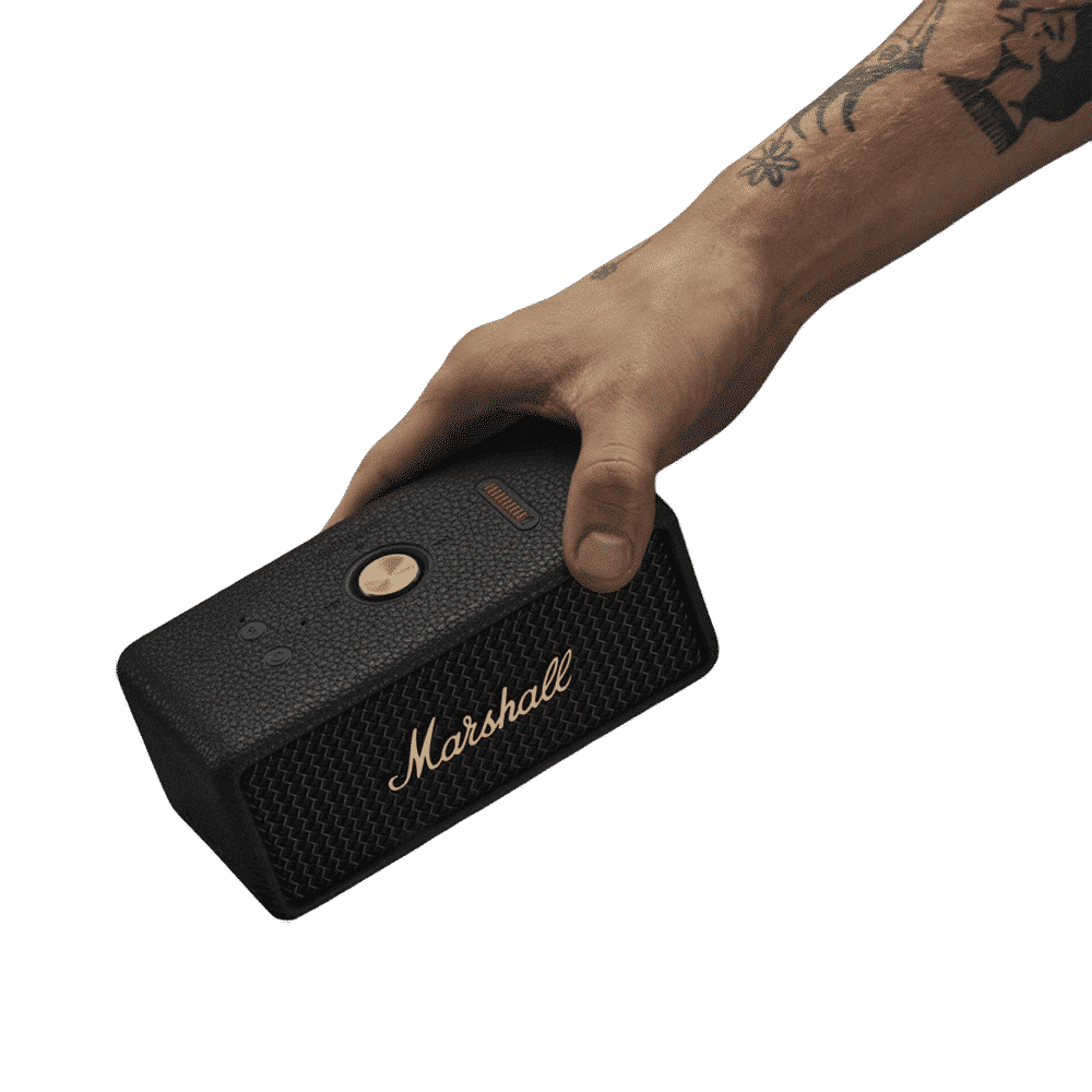 Marshall Emberton III 20W Portable Bluetooth Speaker (IP67 Dust & Waterproof, 360 Degree Sound, Stereo Channel, Black & Brass)_7