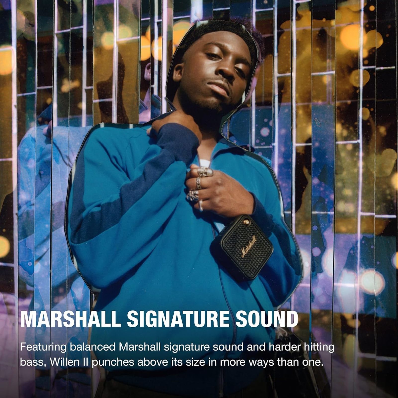 Marshall Willen II 38W Portable Bluetooth Speaker (IP67 Waterproof, Mono Channel, Black and Brass)_8