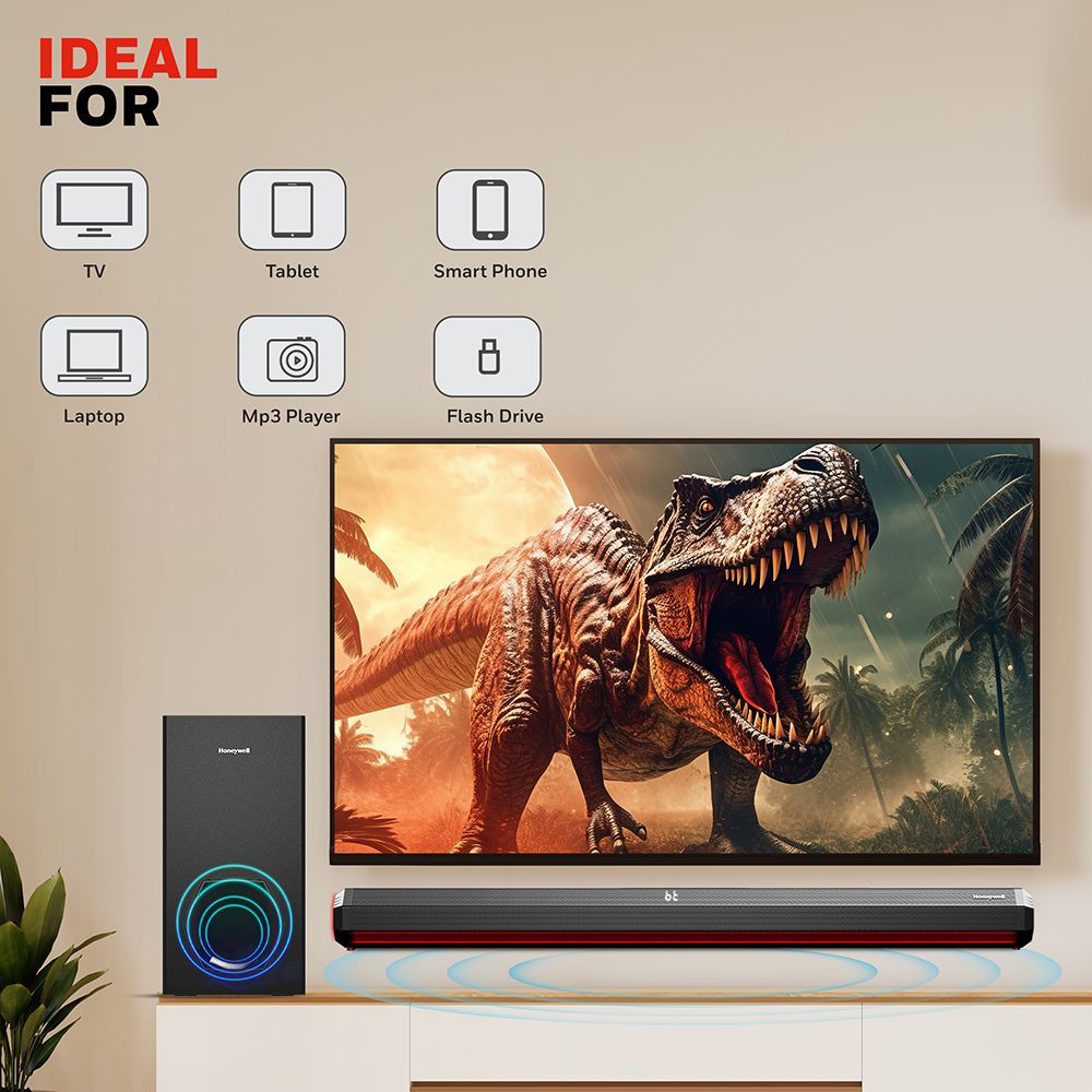 Honeywell Trueno U4000 240W Soundbar with Remote (3D Surround Sound, 2.1 Channel, Black)_8