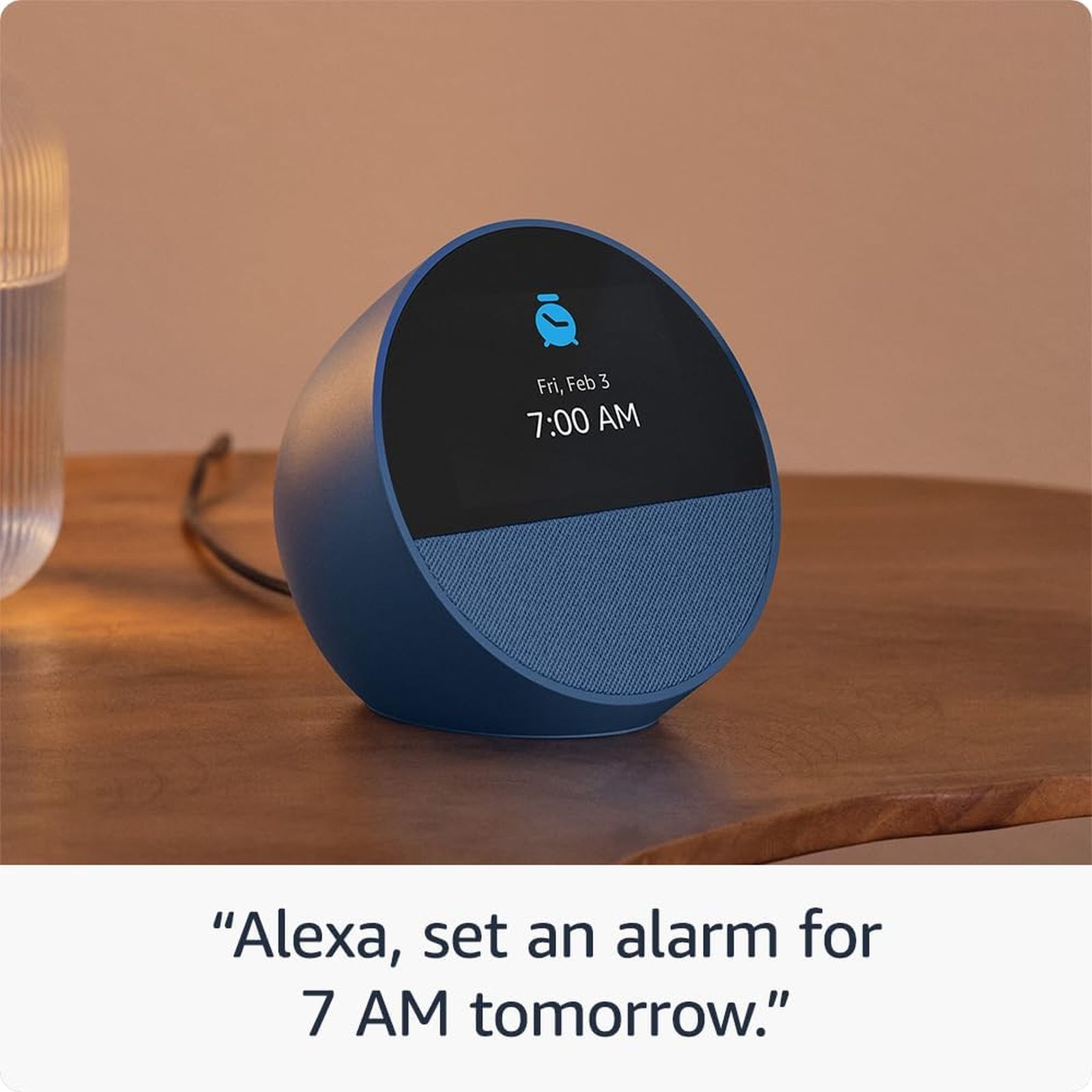 amazon Echo Spot with Built-in Alexa Smart Wi-Fi Speaker (Customizable Smart Clock, Ocean Blue)_6