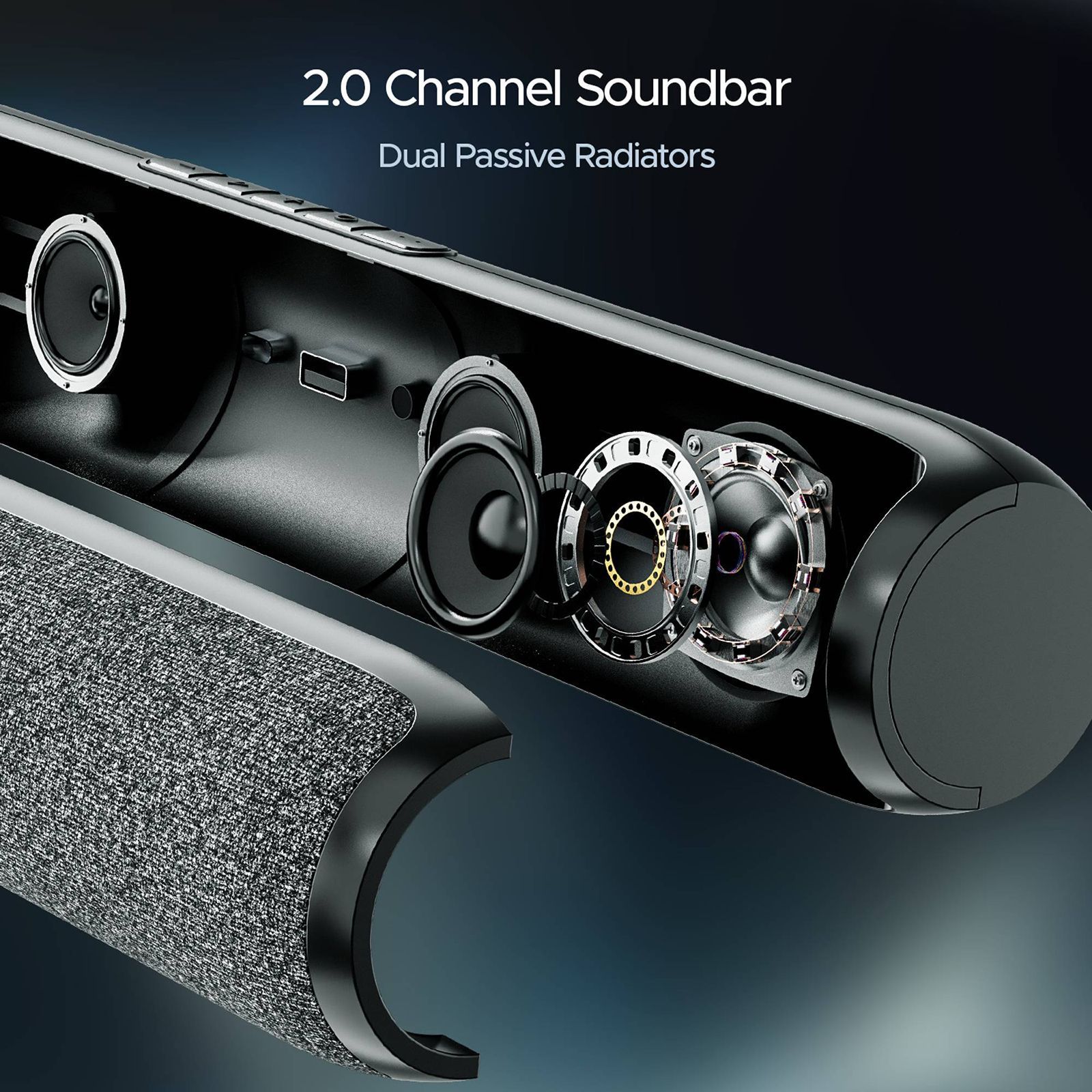 boAt Aavante Bar 590 25W Bluetooth Soundbar (Stereo Sound, 2.0 Channel, Pebble Black) boAt Aavante Bar 590 25W Bluetooth Soundbar (Stereo Sound, 2.0 Channel, Pebble Black)_4