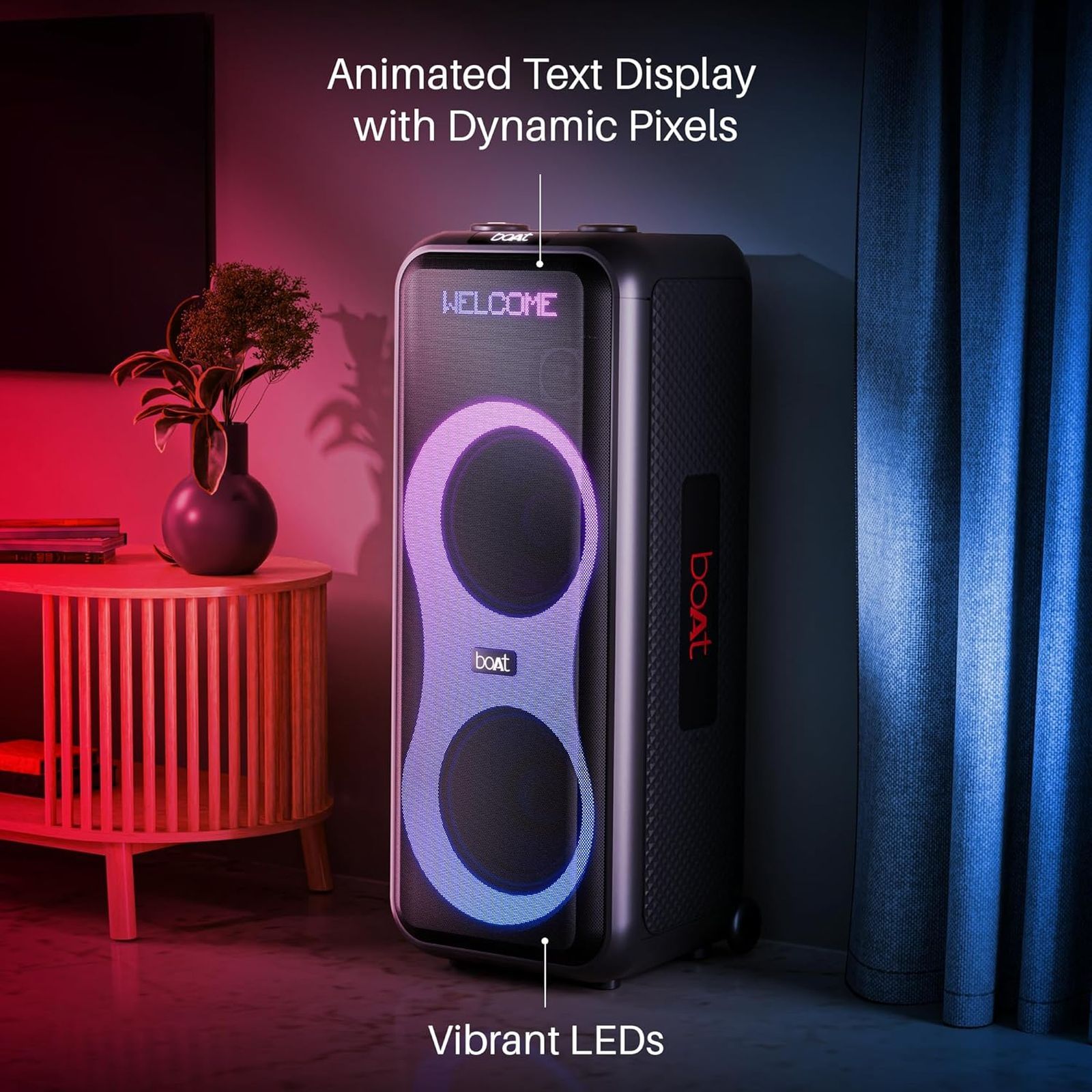 boAt PartyPal 600 220W Bluetooth Party Speaker (Animated Text Display, Hi-Fi Party Speaker, Black)_6