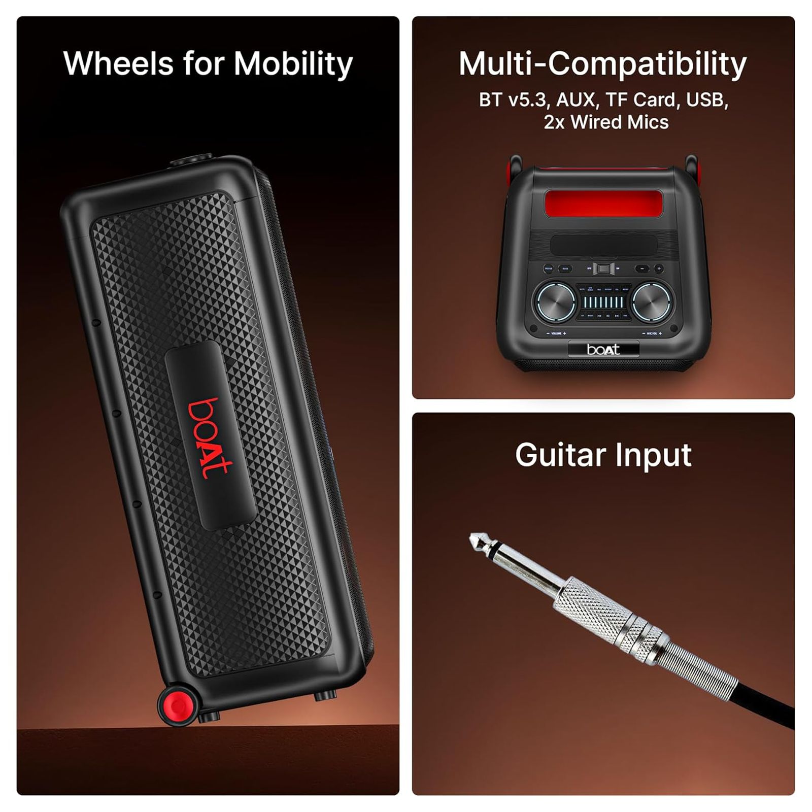 boAt PartyPal 600 220W Bluetooth Party Speaker (Animated Text Display, Hi-Fi Party Speaker, Black)_7