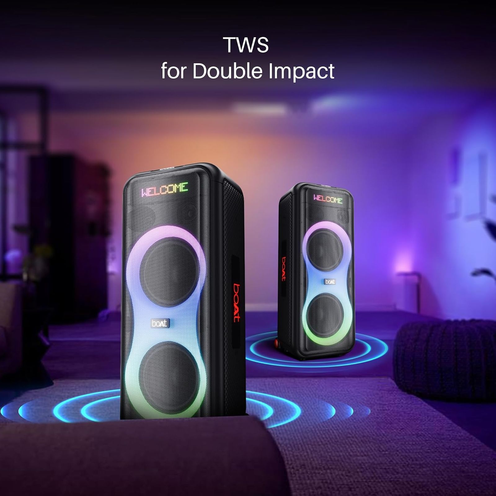 boAt PartyPal 600 220W Bluetooth Party Speaker (Animated Text Display, Hi-Fi Party Speaker, Black)_3