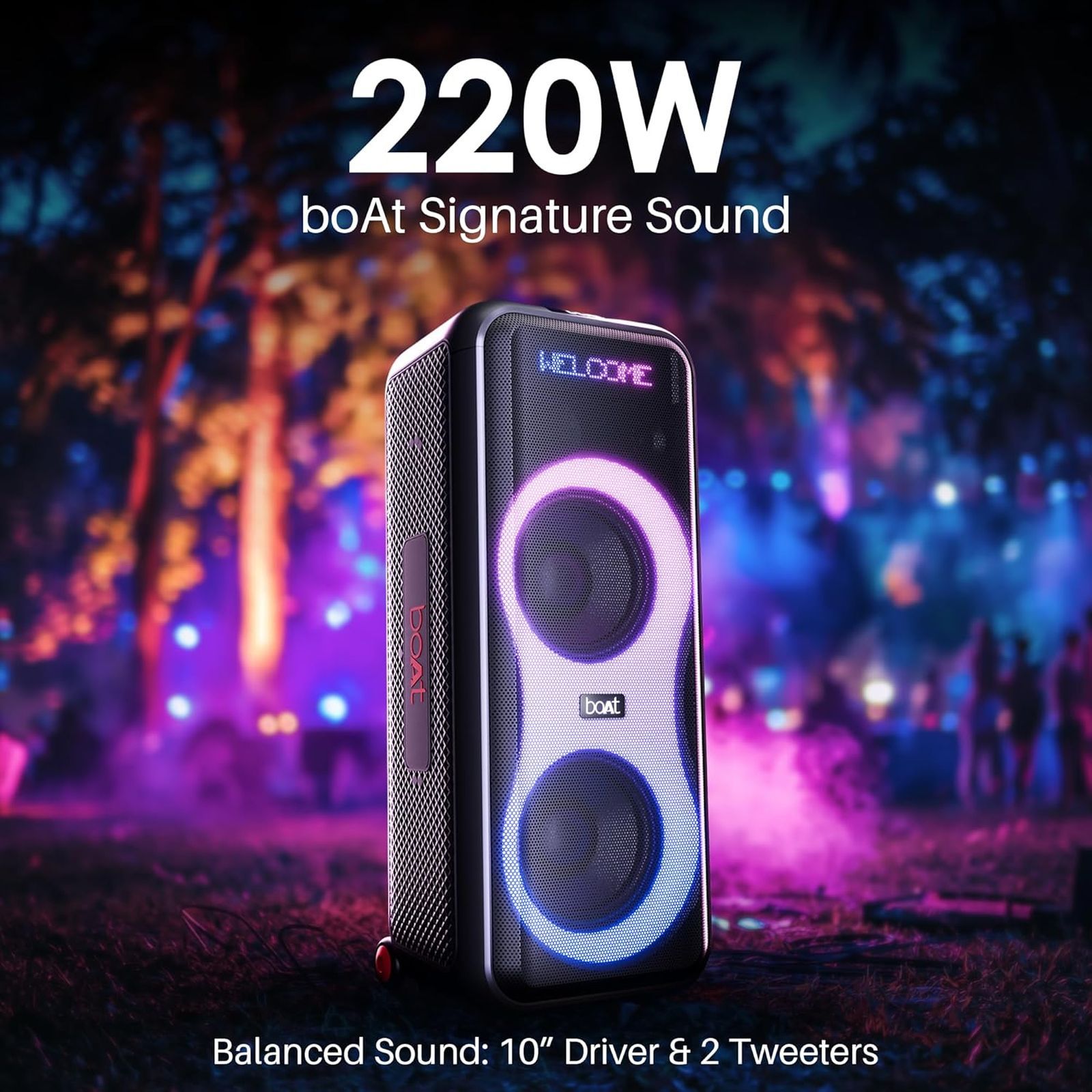 boAt PartyPal 600 220W Bluetooth Party Speaker (Animated Text Display, Hi-Fi Party Speaker, Black)_4