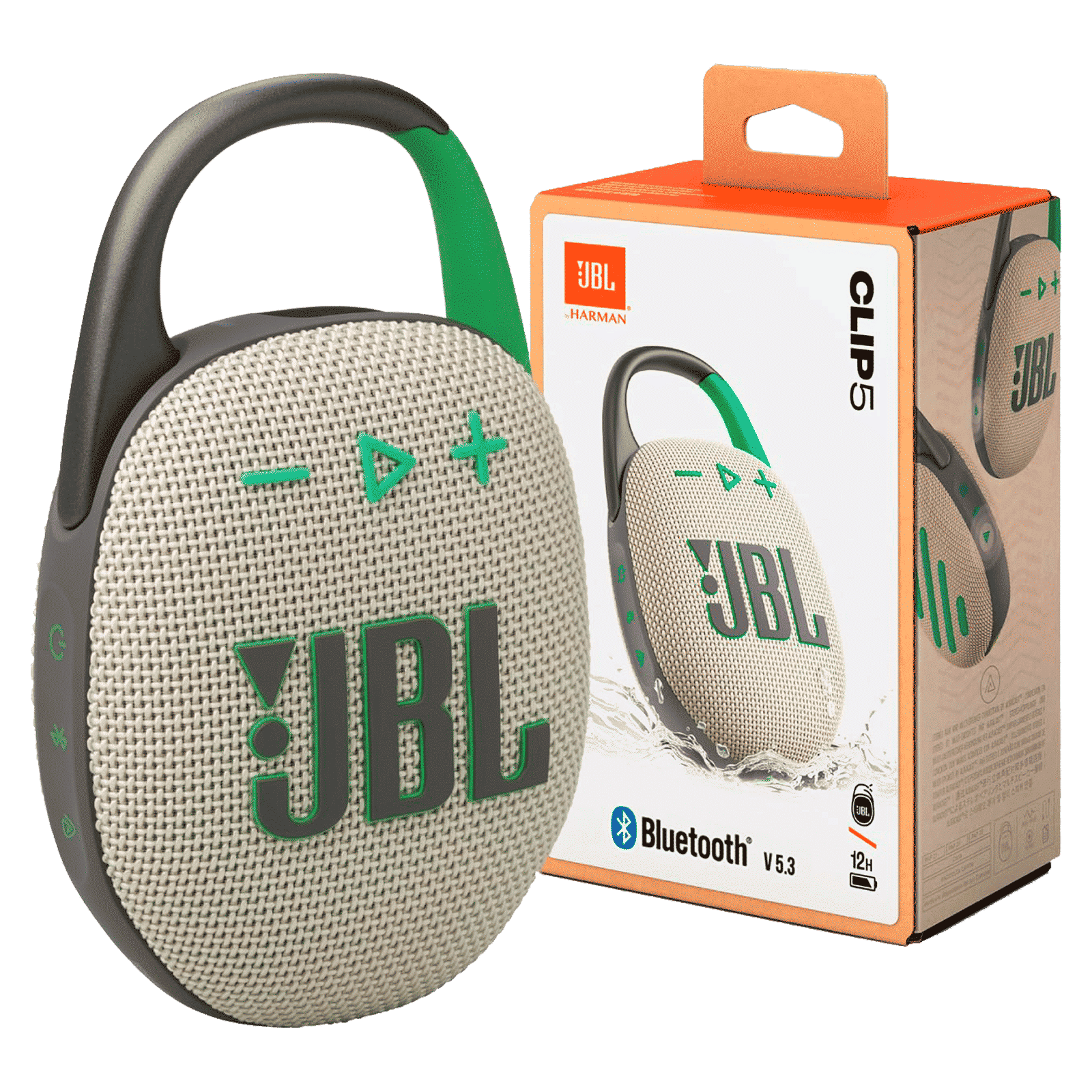 JBL Clip 5 7W Portable Bluetooth Speaker (IP67 Water Proof, Supports Auracast, Sand)_8