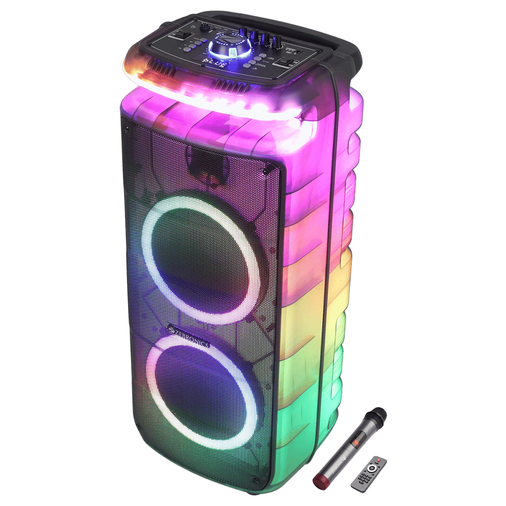 ZEBRONICS Zeb Glow Box 8B 160W Bluetooth Party Speaker wit Mic (RGB Lights with Control Switch, Hi-Fi Party Speaker, Black) ZEBRONICS Zeb Glow Box 8B 160W Bluetooth Party Speaker wit Mic (RGB Lights with Control Switch, Hi-Fi Party Speaker, Black)_4