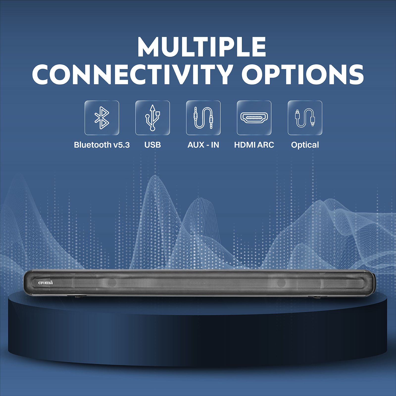 Croma 120W Bluetooth Soundbar with Remote (Preset EQ Modes, 2.1 Channel, Black) Croma 120W Bluetooth Soundbar with Remote (Preset EQ Modes, 2.1 Channel, Black)_5