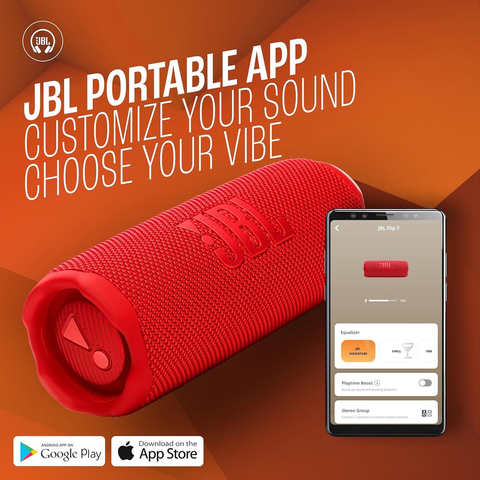JBL Flip 7 25W Portable Bluetooth Speaker (Waterproof, Bold Pro Sound with AI Sound Boost, Stereo Channel, Red)_12