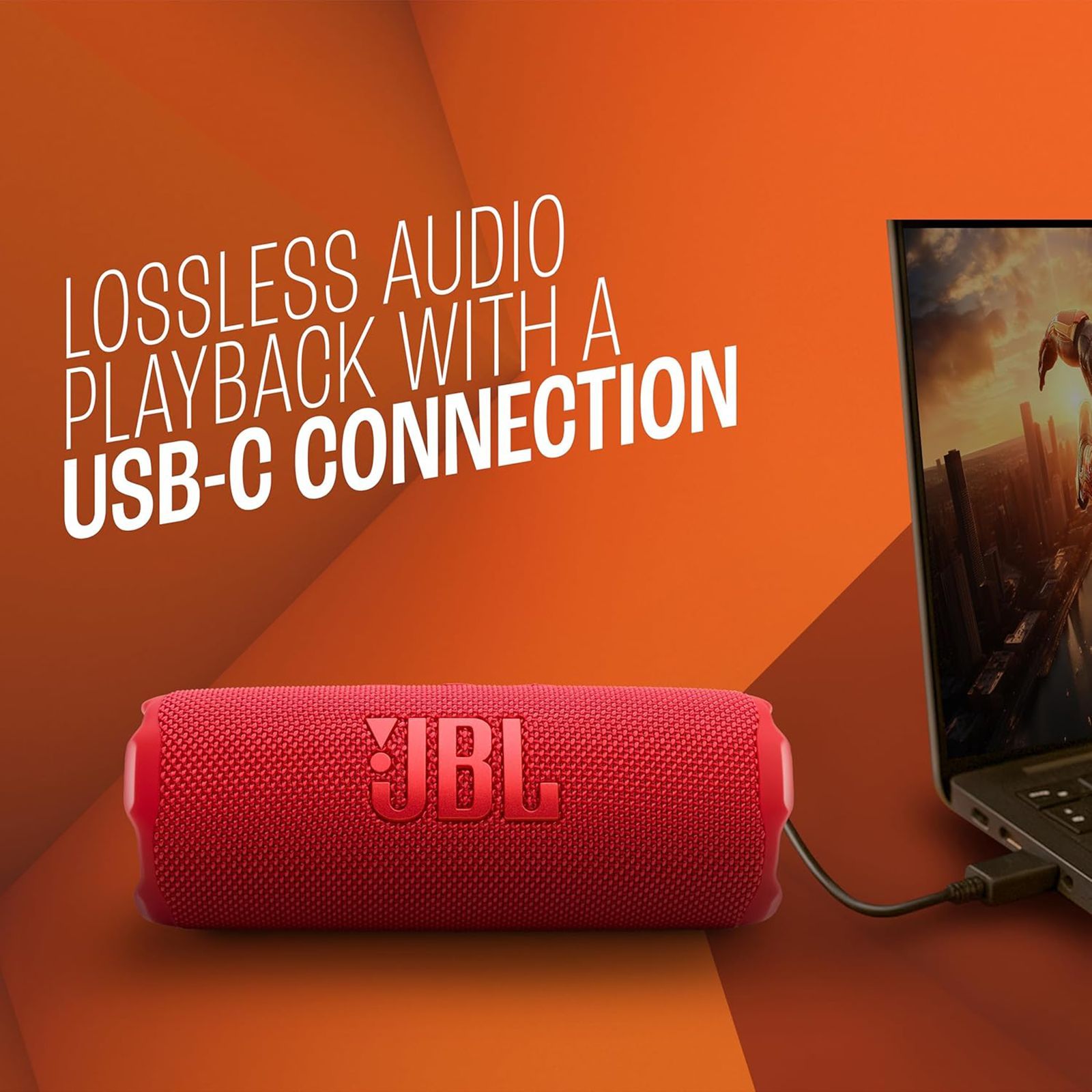 JBL Flip 7 25W Portable Bluetooth Speaker (Waterproof, Bold Pro Sound with AI Sound Boost, Stereo Channel, Red)_13