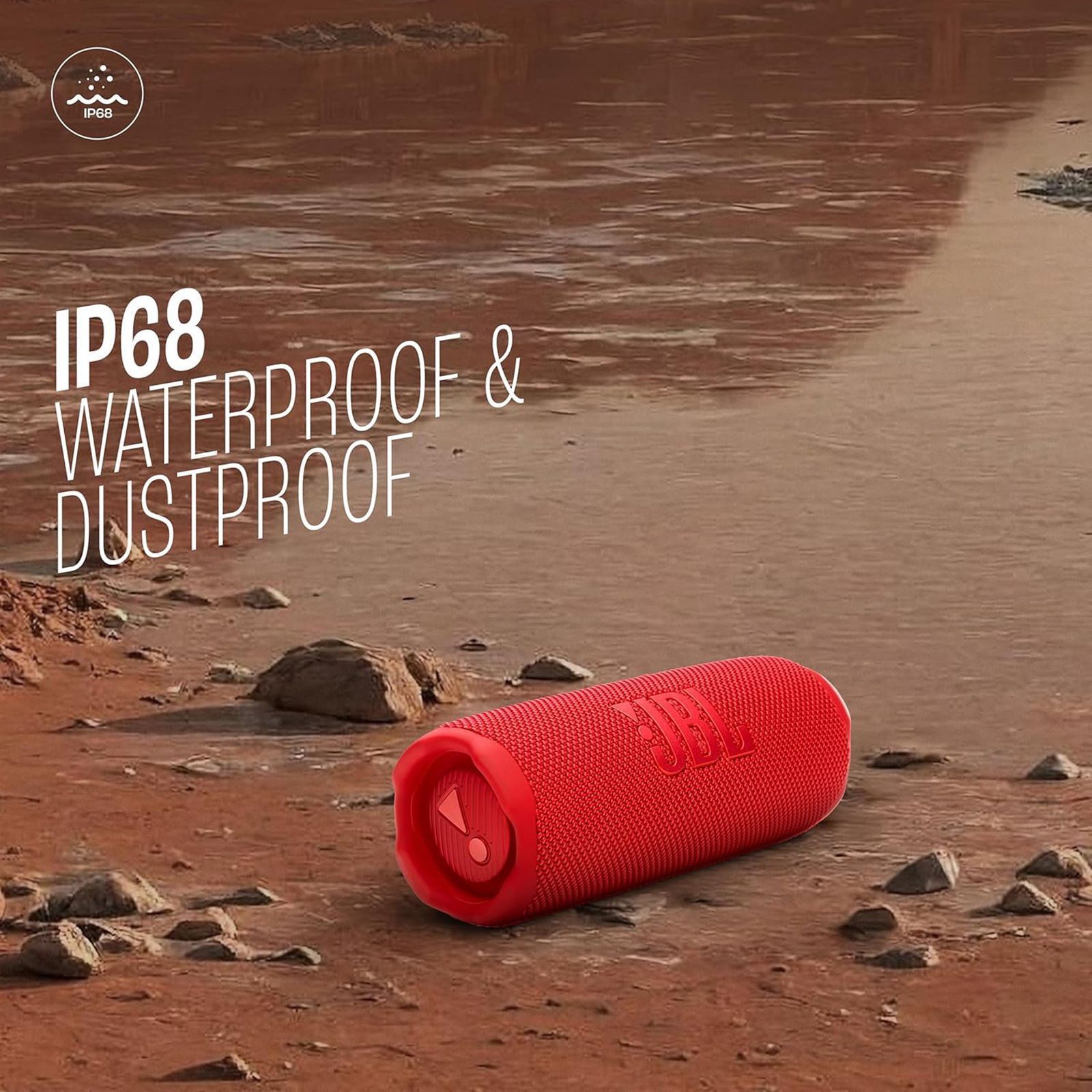 JBL Flip 7 25W Portable Bluetooth Speaker (Waterproof, Bold Pro Sound with AI Sound Boost, Stereo Channel, Red)_14